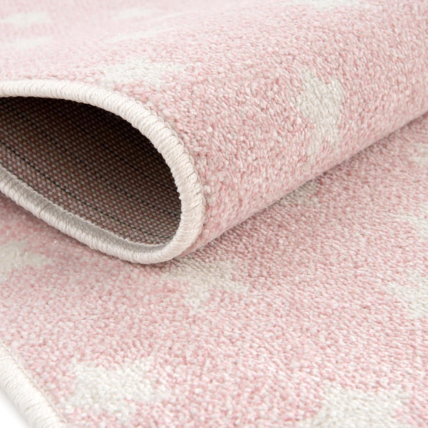 Whimsy Stars Baby Pink/Ivory Kid Rug