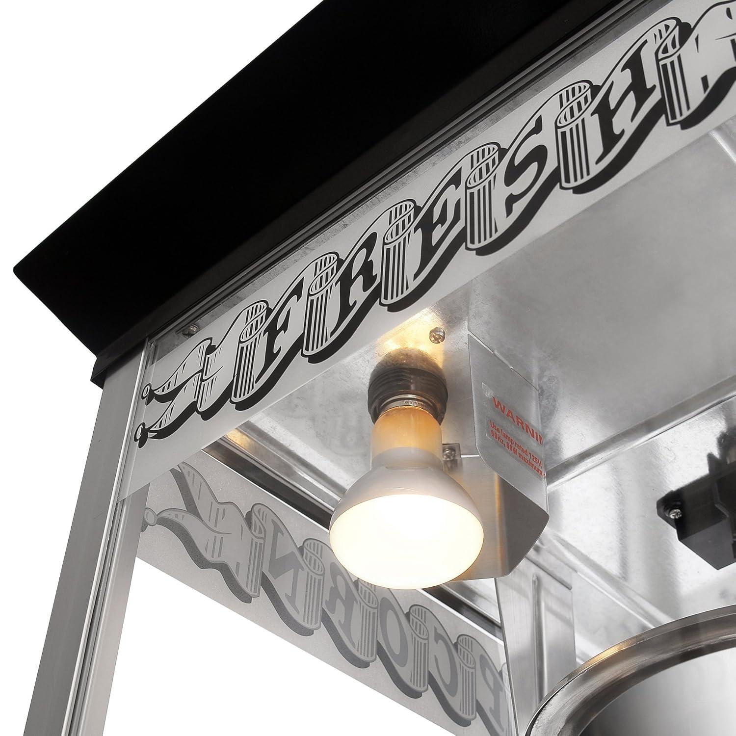 Great Northern Popcorn 8 oz. Kettle Antique-Style Popcorn Popper Machine With Cart - Black