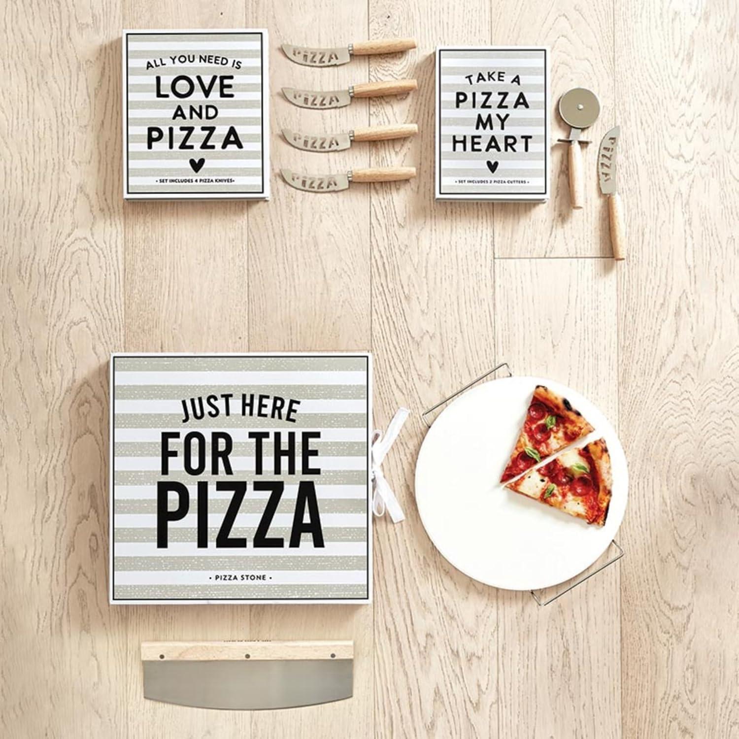 Santa Barbara Design Studio Pizza Knife and Cutter Set Gift Book Box, 2-Count, Pizza My Heart