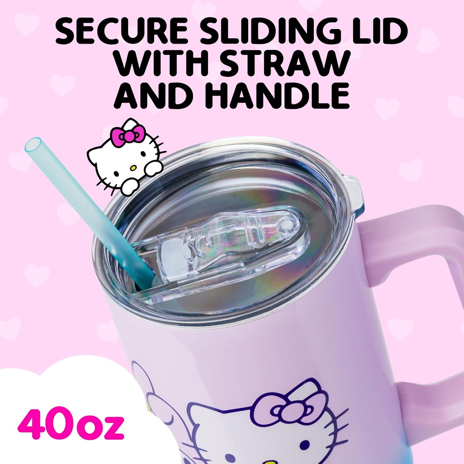 Silver Buffalo Sanrio Hello Kitty and Friends Rainbow Stainless Steel Tumbler | 40 Ounces