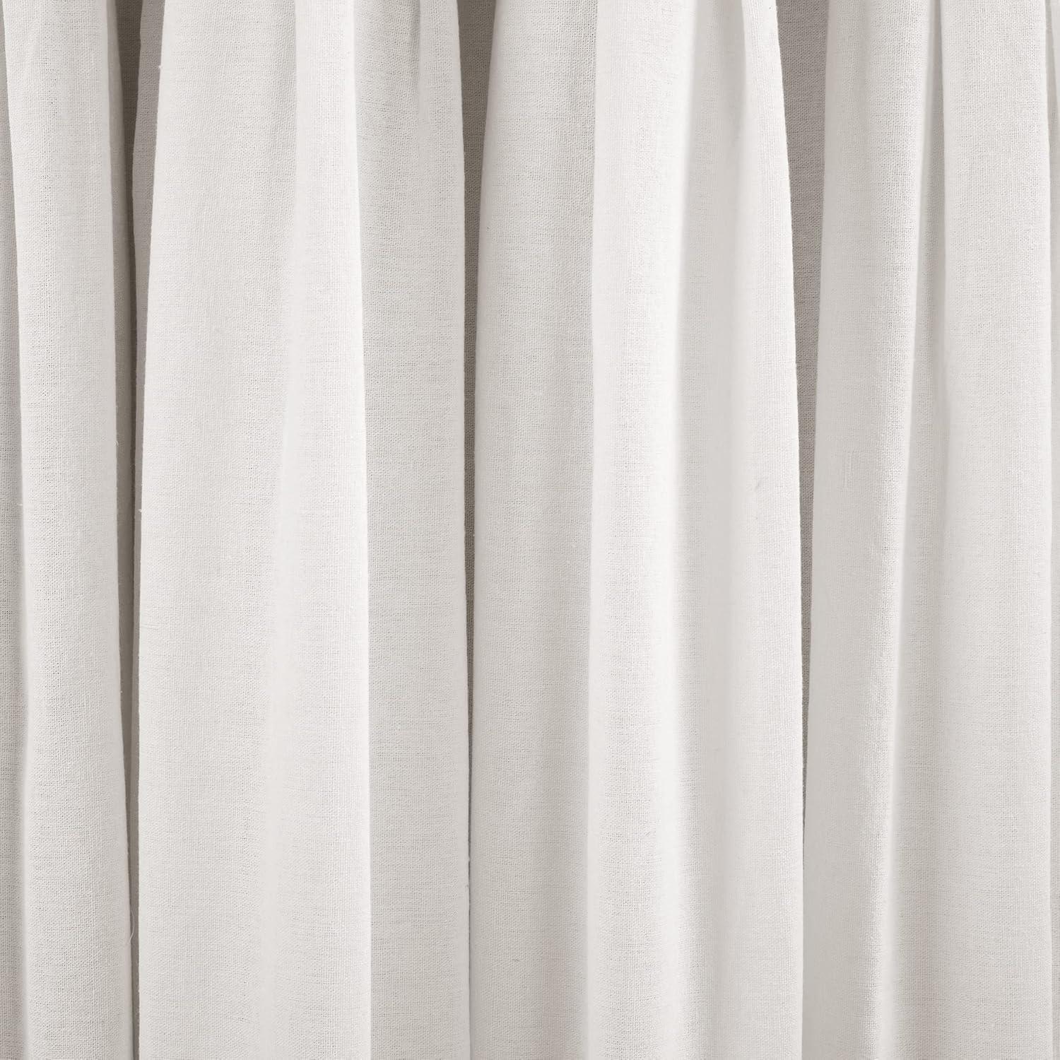 Linen Button 100% Lined Blackout Window Curtain Panel Linen Single 40X84