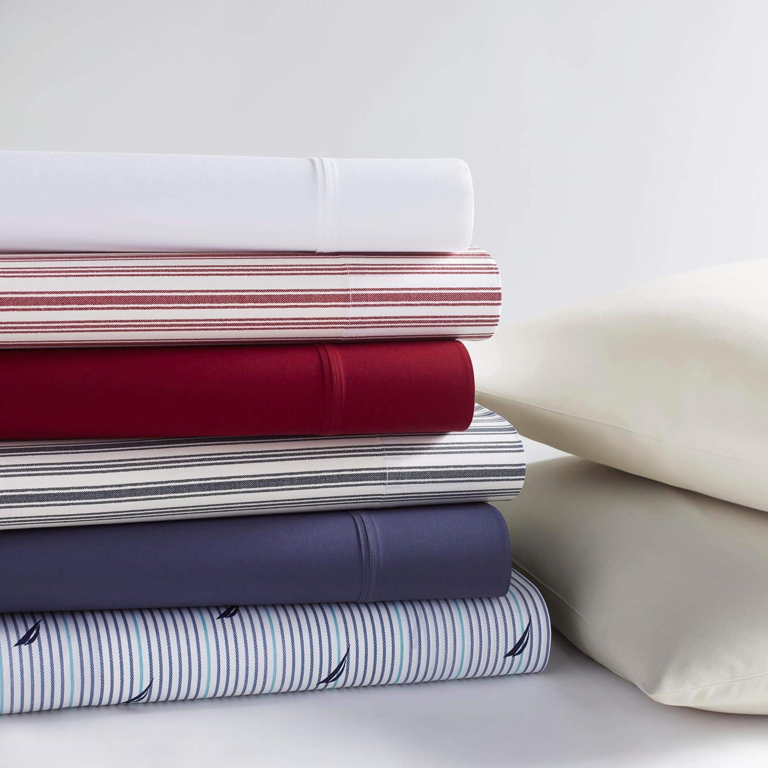 Nautica Solid Cotton Percale Sheet Sets