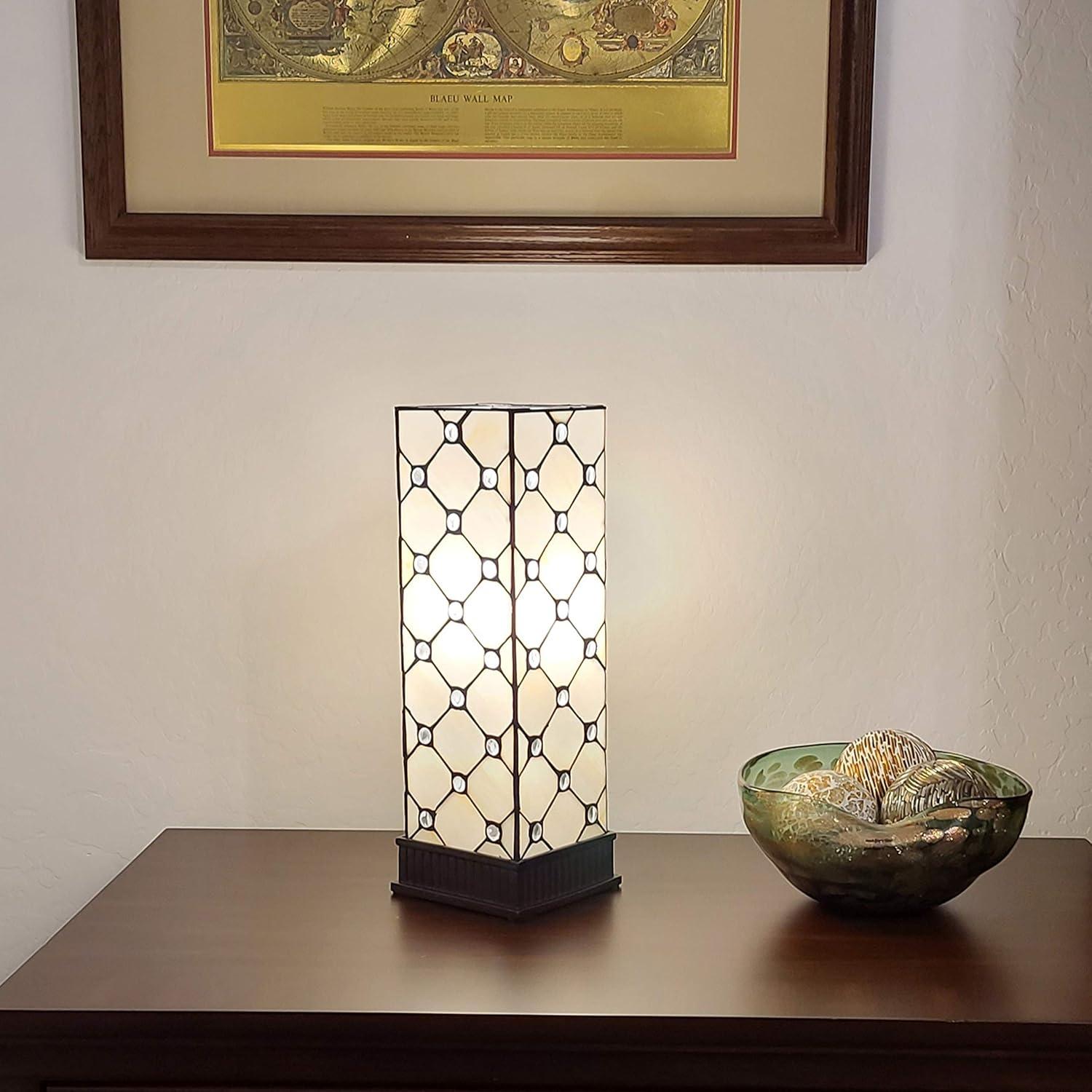 Tiffany Style Jeweled Accent Table Lamp - 18" Tall