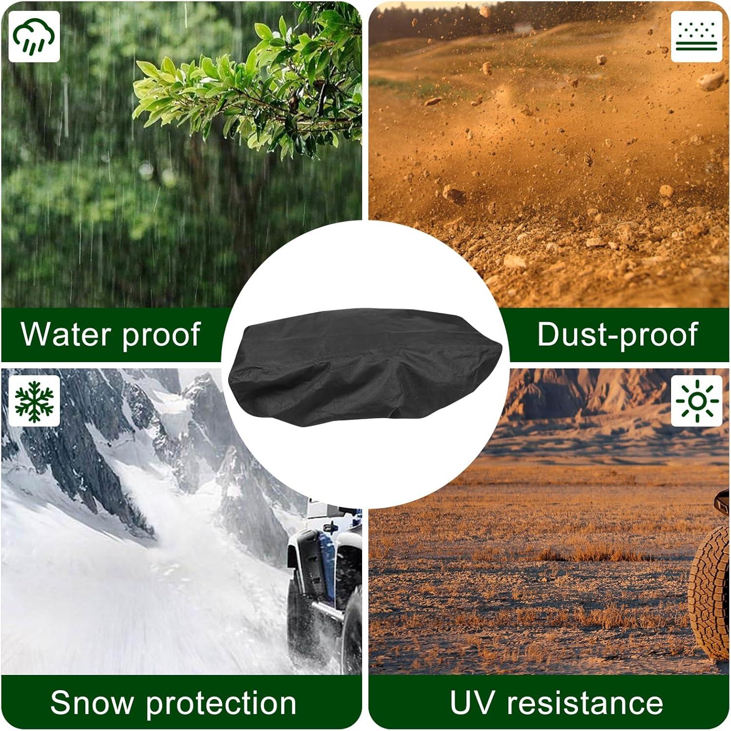 Winch Cover, 600D Oxford Heavy Duty Dust-Proof Waterproof Winch Protection Cover, Ideal for Electric Winches 8500-17500 lbs,Indoor/Outdoor -Black