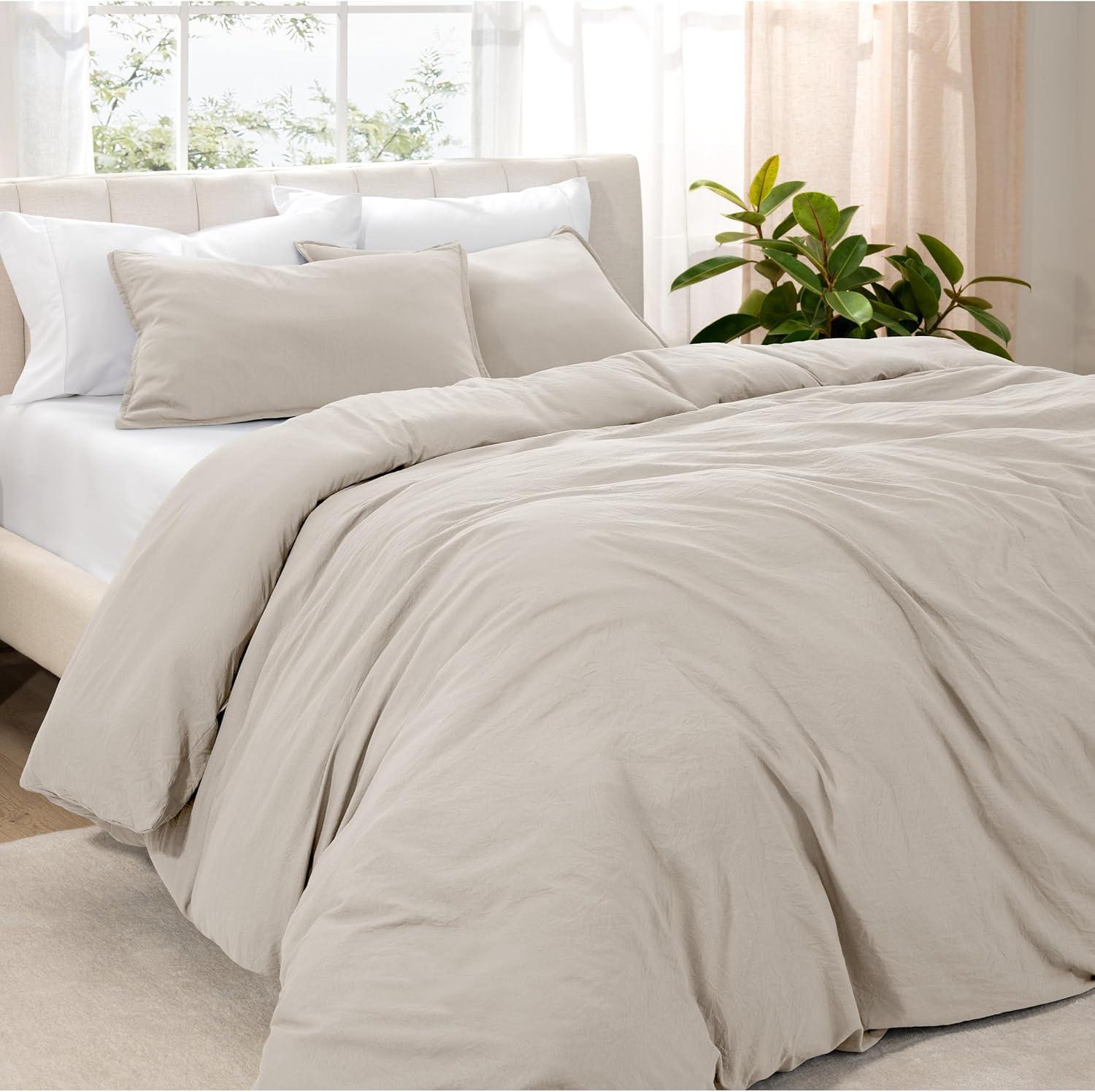 Bare Home Washed Microfiber Duvet Cover Set