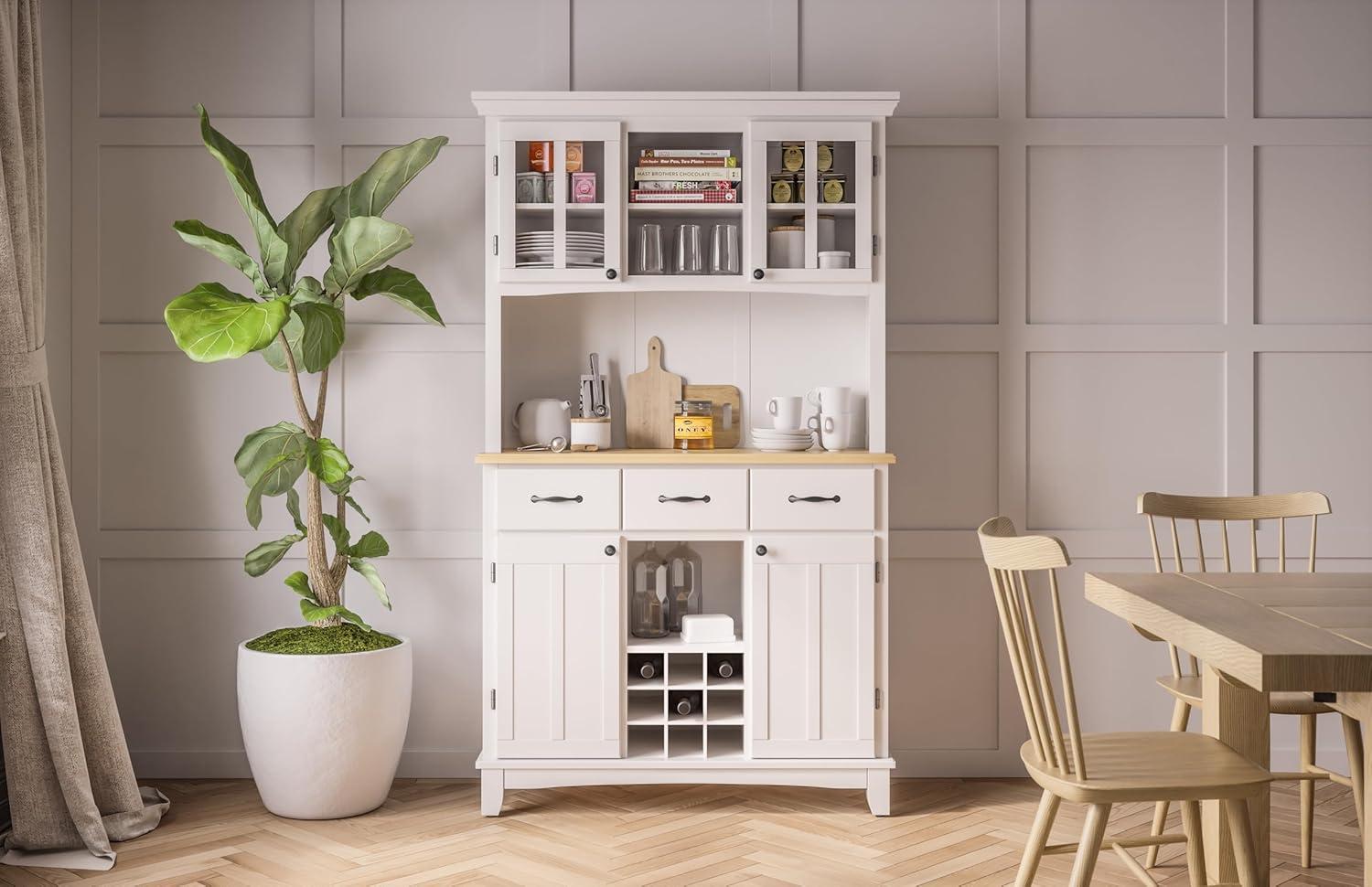 Sideboard buffet Servers Wood Top and Hutch - Home Styles