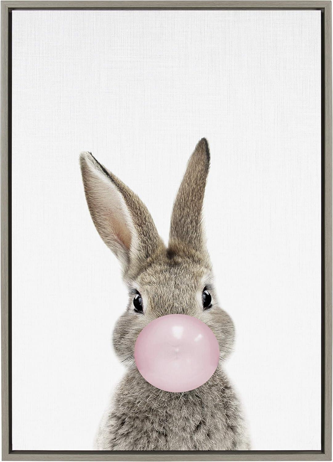 Sylvie Bubble Gum Bunny by Amy Peterson Art Studio Wall Art - Kate & Laurel All Things Decor