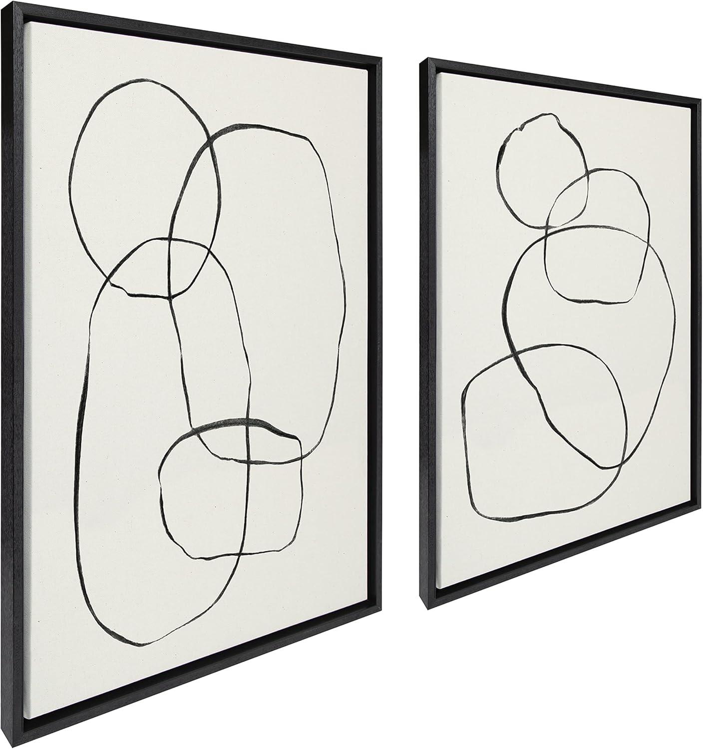 " 871 Modern Circles Flinen (left) & 869 Going In Circles Flinen (right) " by Teju Reval 2 - Pieces