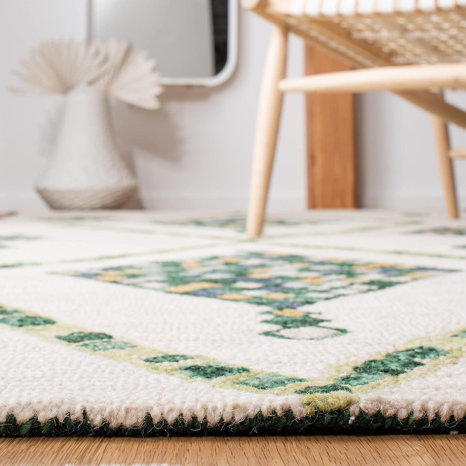 Aspen APN702 Hand Tufted Area Rug - Green/Ivory - 7'x7' - Safavieh.