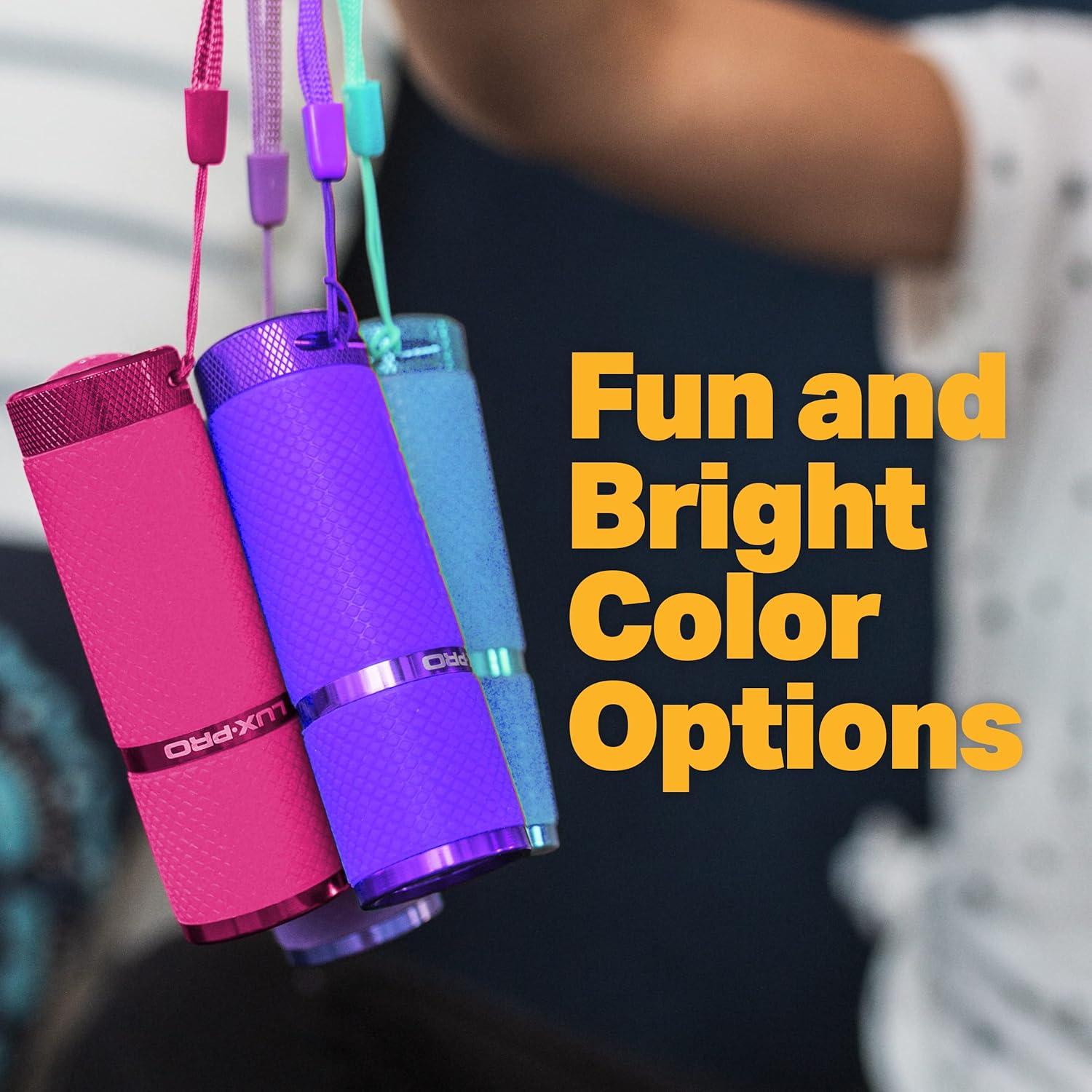 LuxPro Gels LED 40 Lumens Flashlight, 3 Pack Pink, Purple, Blue, LP395-PUB-A