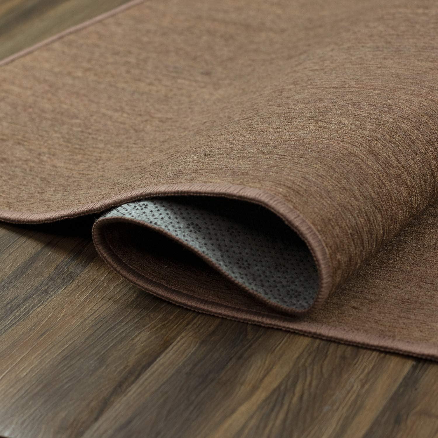 Espresso Easy-Care Flat Woven Washable Runner Rug 2.5x7