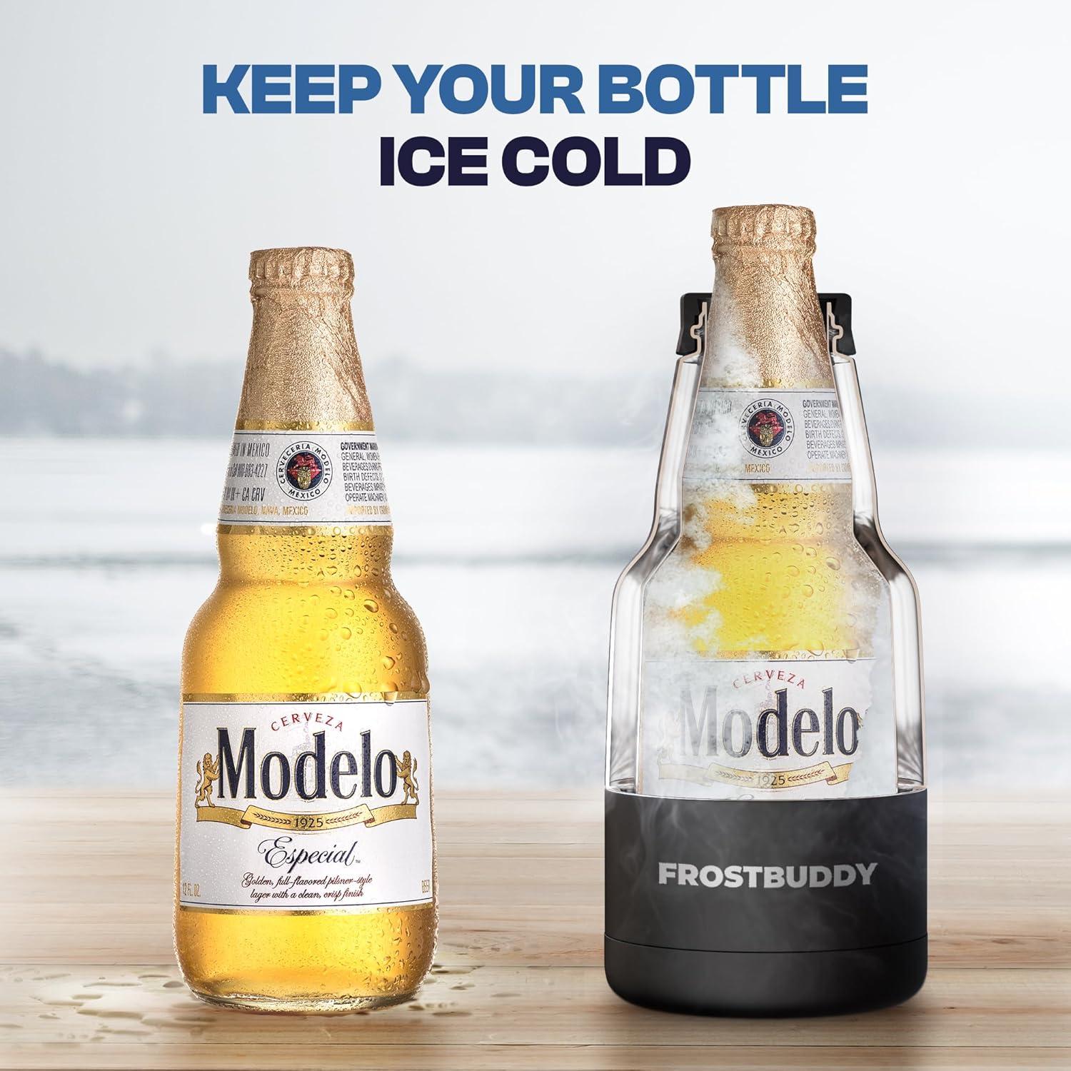 Frost Buddy - Modelo Beer Cooler Bottle - Beer Cooler - Double Wall Vacuum Insulated for Ice Cold Beer - Stainless Steel (Mexico)