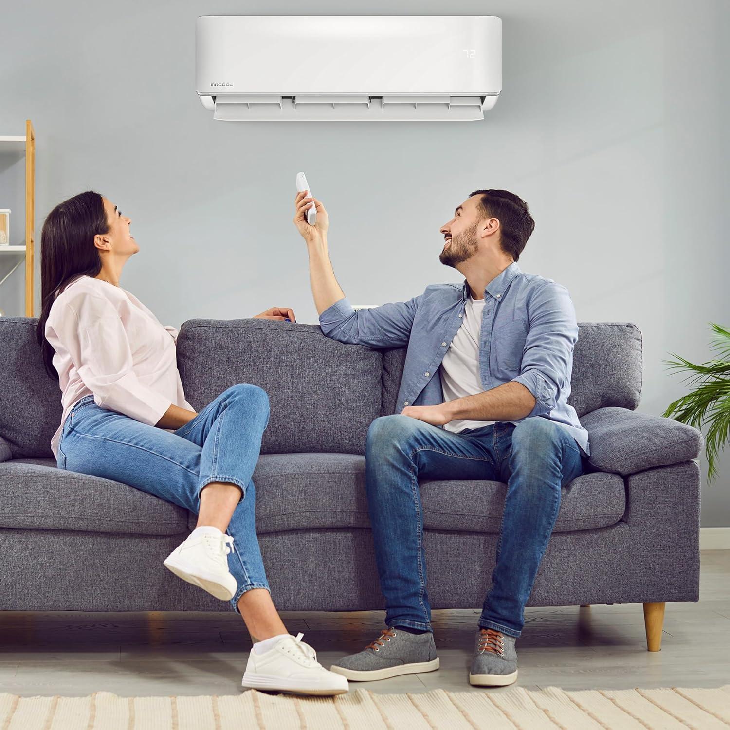 9k BTU White Ductless Heat Pump Split System with Remote