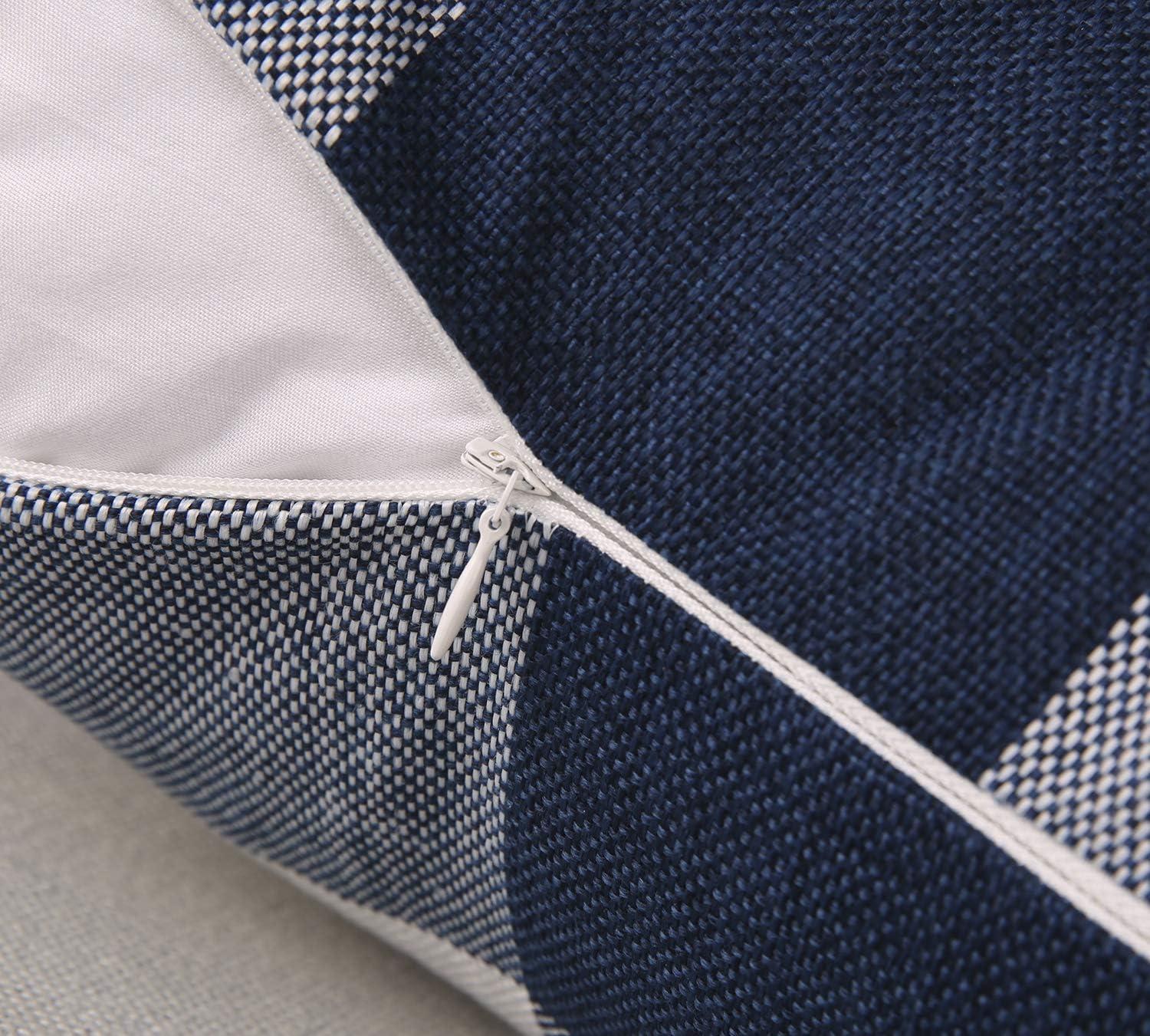 Buffalo Checker Plaids Series Cushion Square Decorative Throw Pillow Cusion for Couch, 18" x 18", Blue, 2 Pack