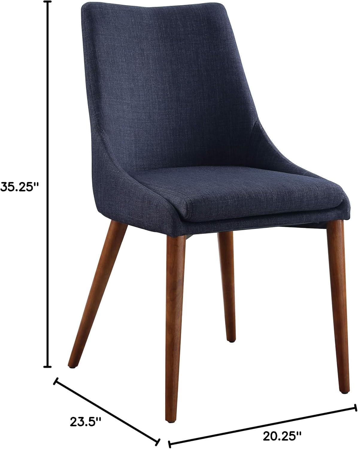 Navy Low-Profile Upholstered Wood Side Chair