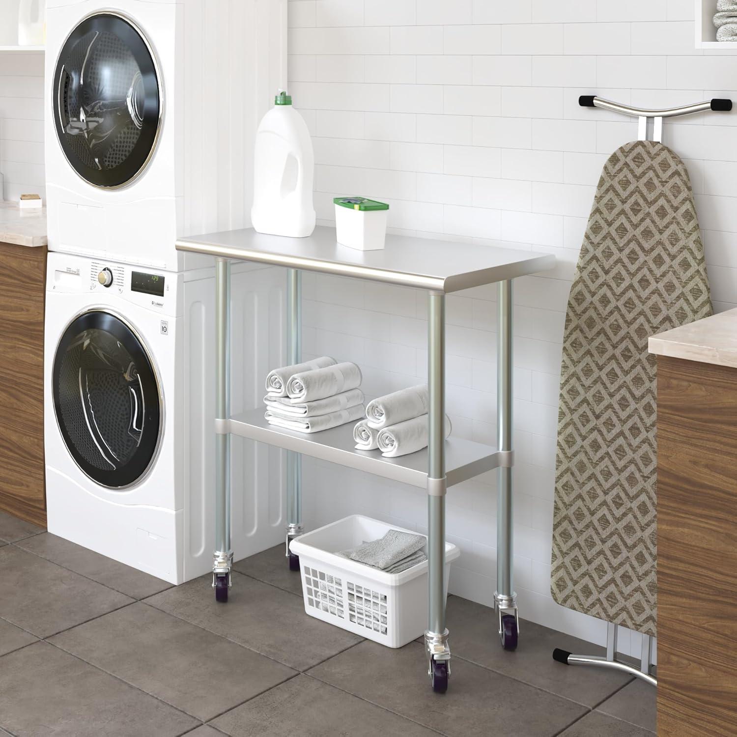 Amgood Stainless Steel Table With Wheels