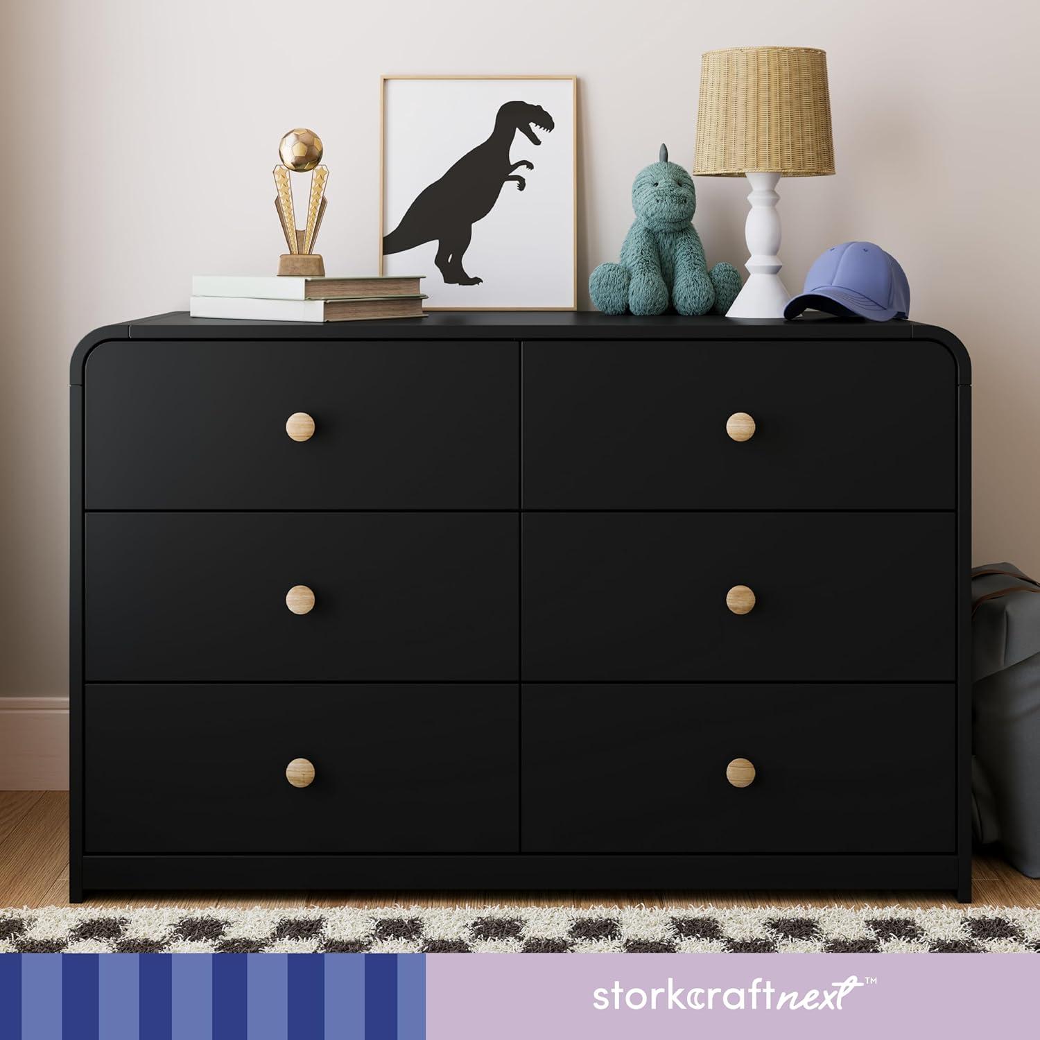 Storkcraft Santos 6-Drawer Dresser (Black with Natural)