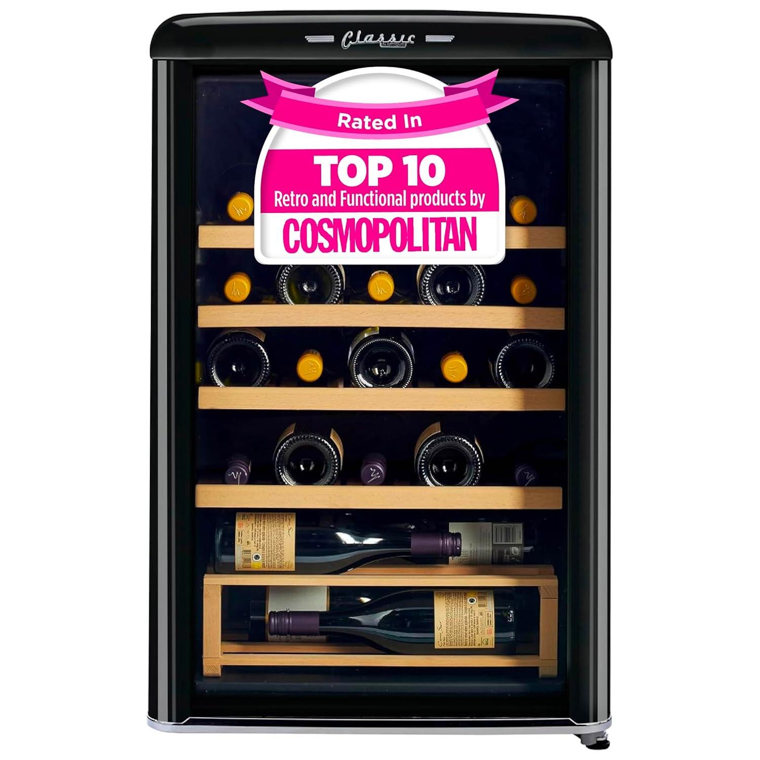 Unique Appliances Ugp-125Cr Wf Classic Retro 24" Wide 28 Bottle Capacity Free Standing