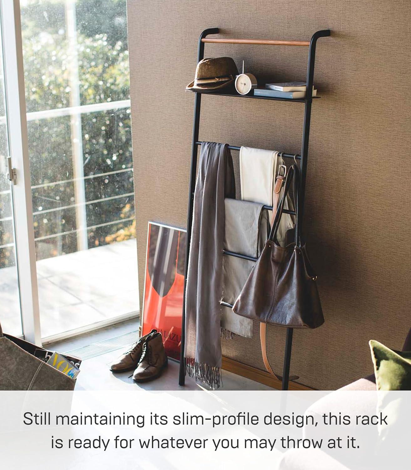 Yamazaki Home Leaning Ladder With Shelf, Space Saving, Steel