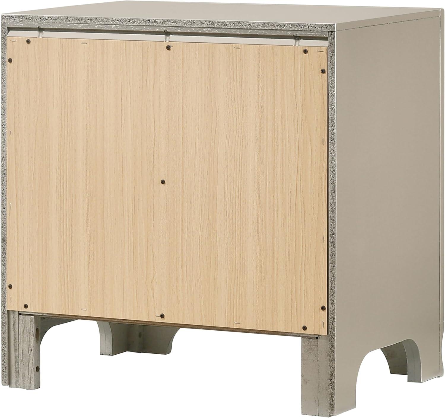 Salford 2-drawer Nightstand Metallic Sterling