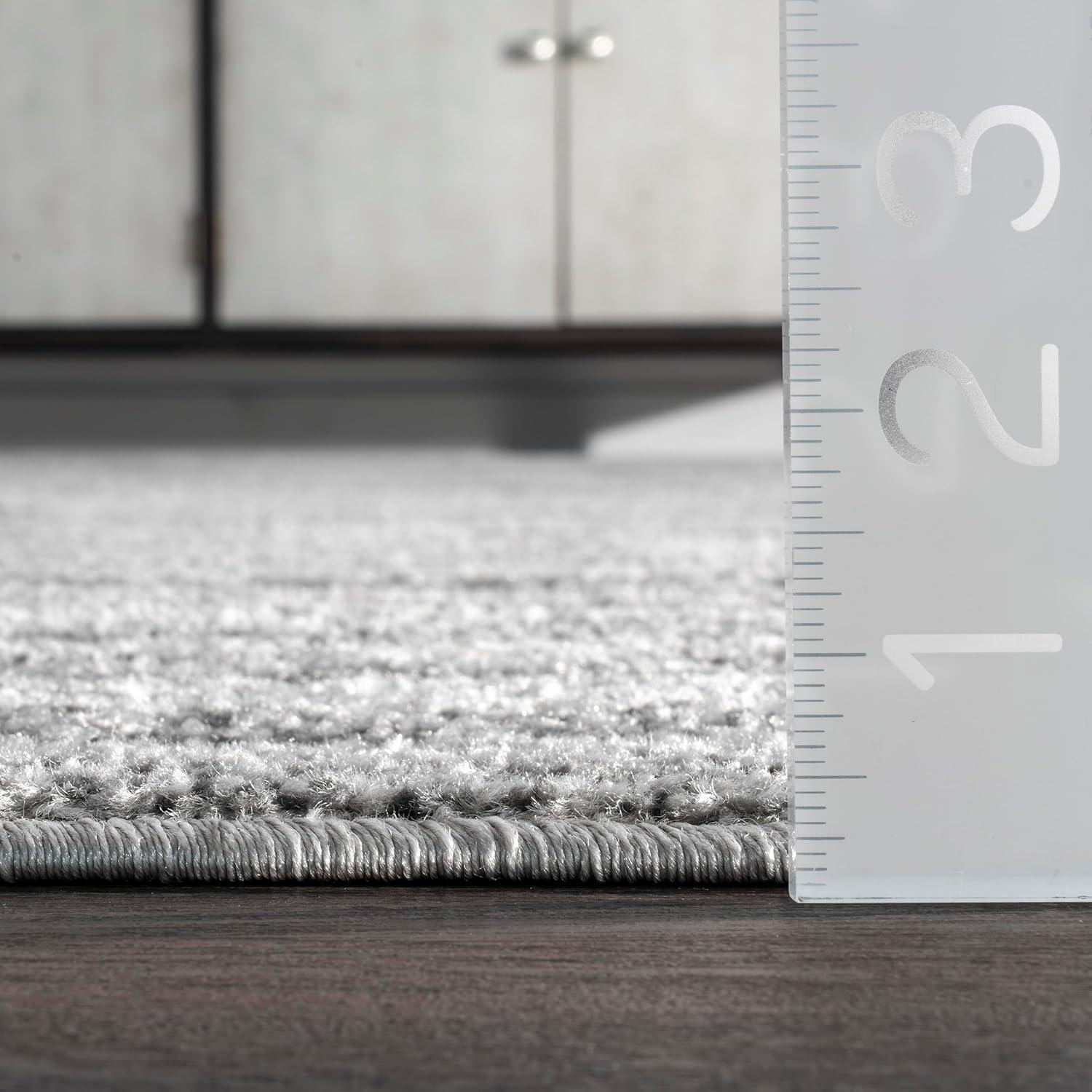 Gray Abstract Square Synthetic Easy Care Area Rug