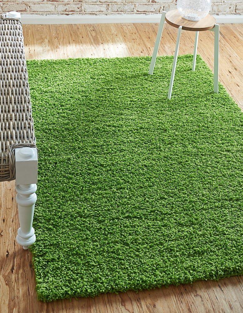 Grass Green Rectangular Shag 4' x 6' Area Rug