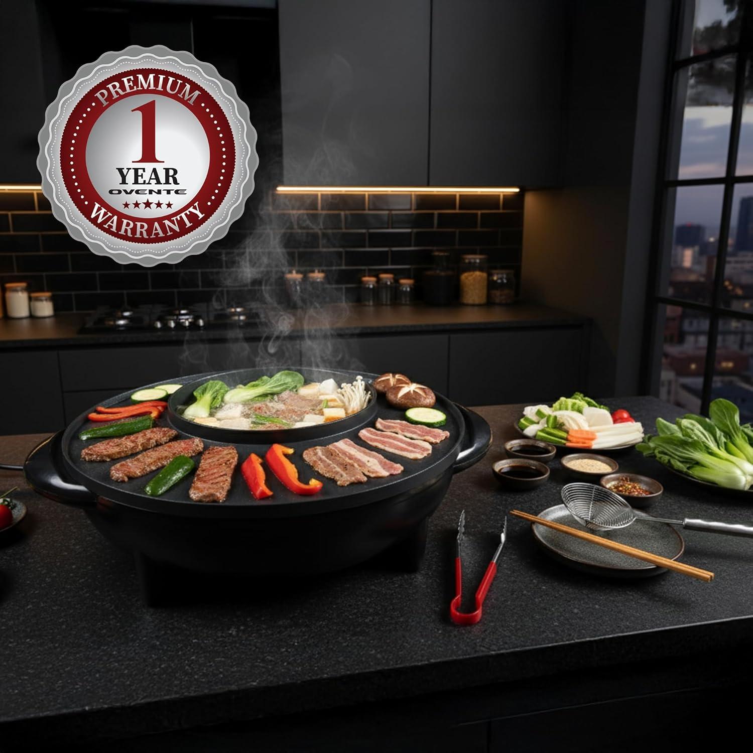 Ovente OVENTE 2-in-1 Hot Pot and Grill Combo