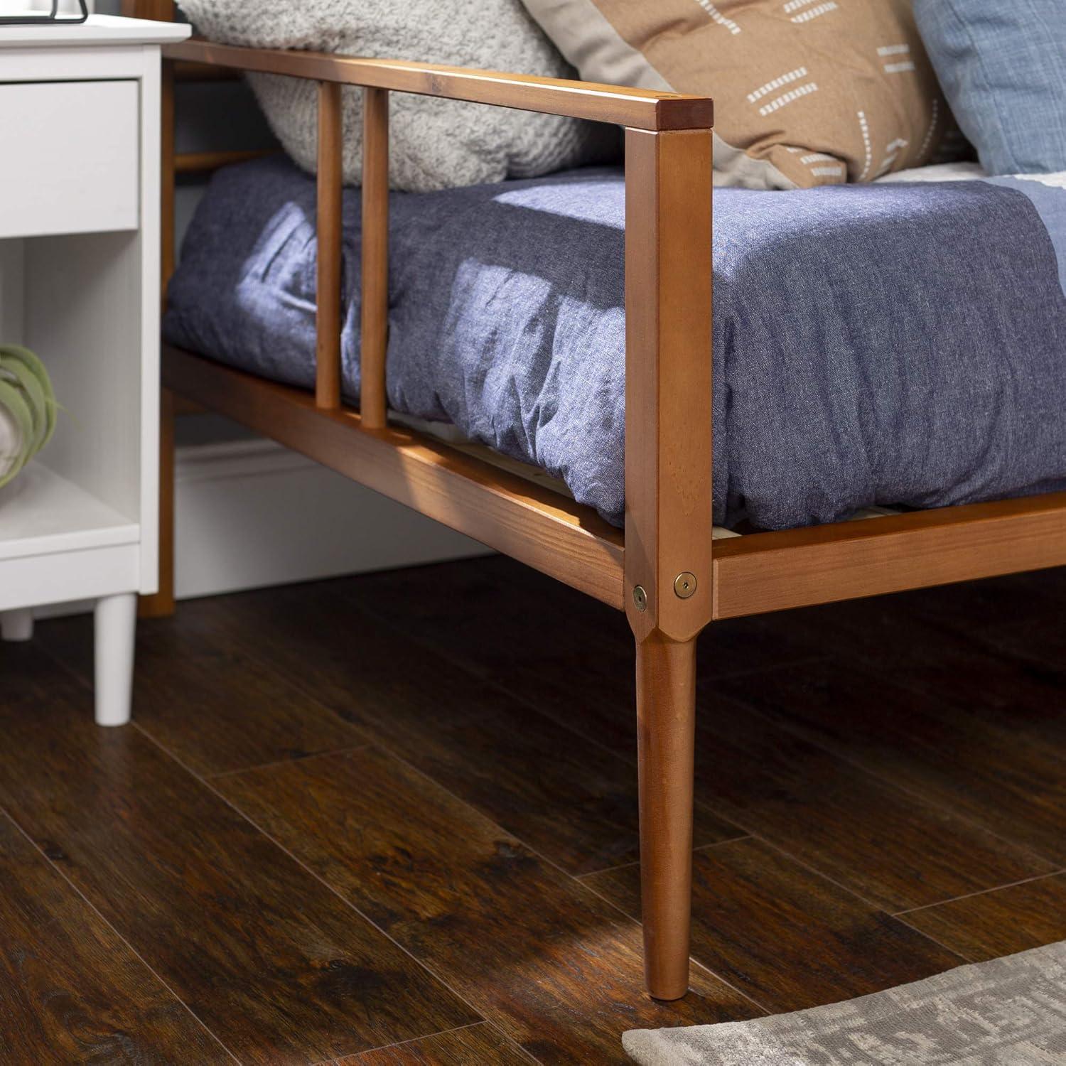 Walker Edison Mid-Century Modern Solid Wood Spindle Daybed - Caramel