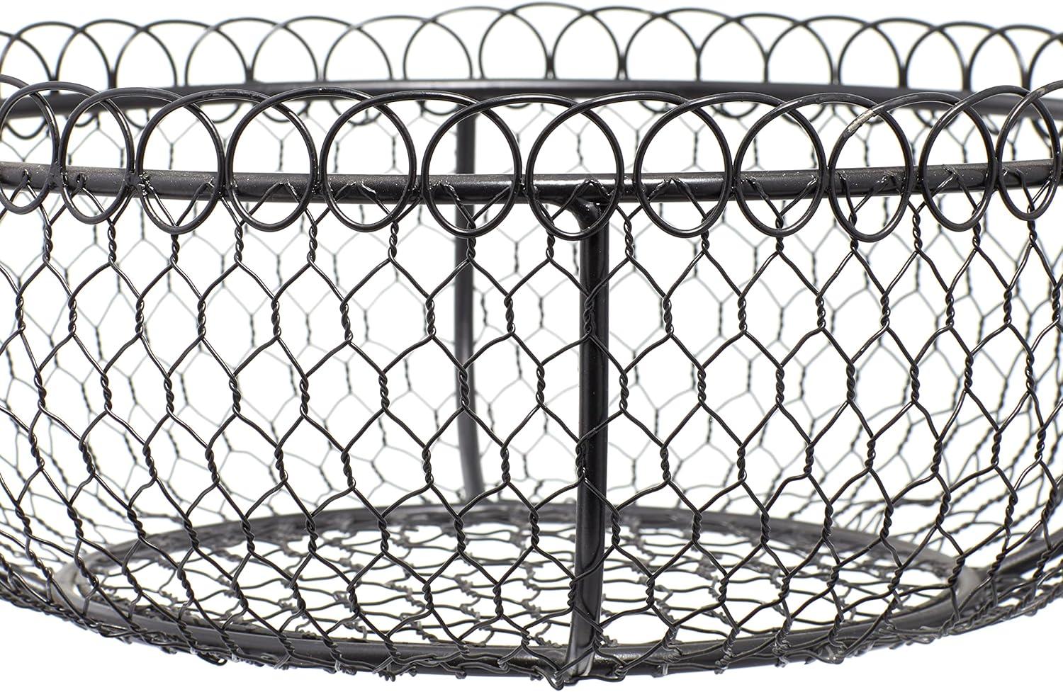 Black Matte Metal 3-Tier Round Rack