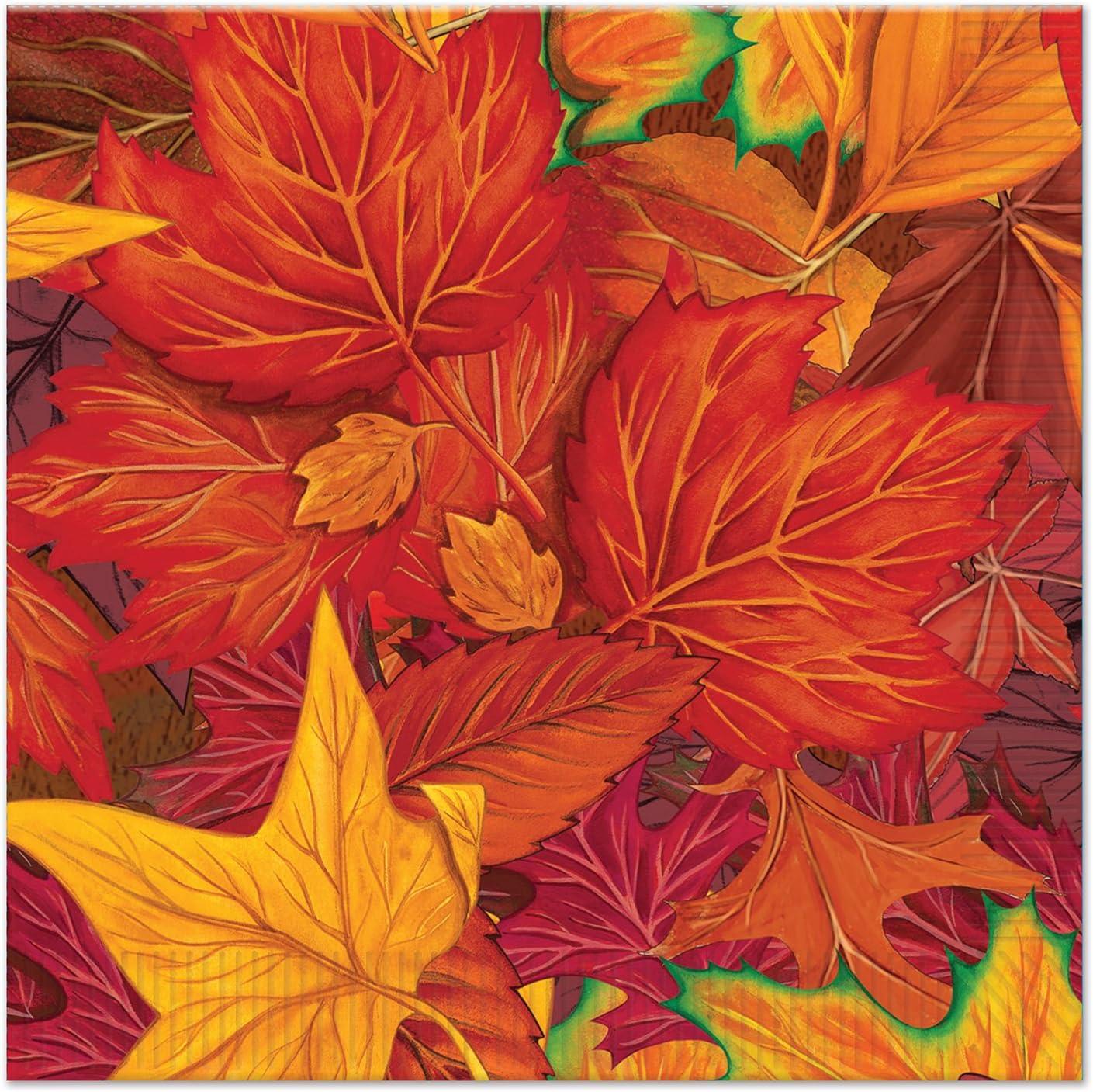 Beistle Fall Leaf Luncheon Napkins, (48/Pkg) Multicolored