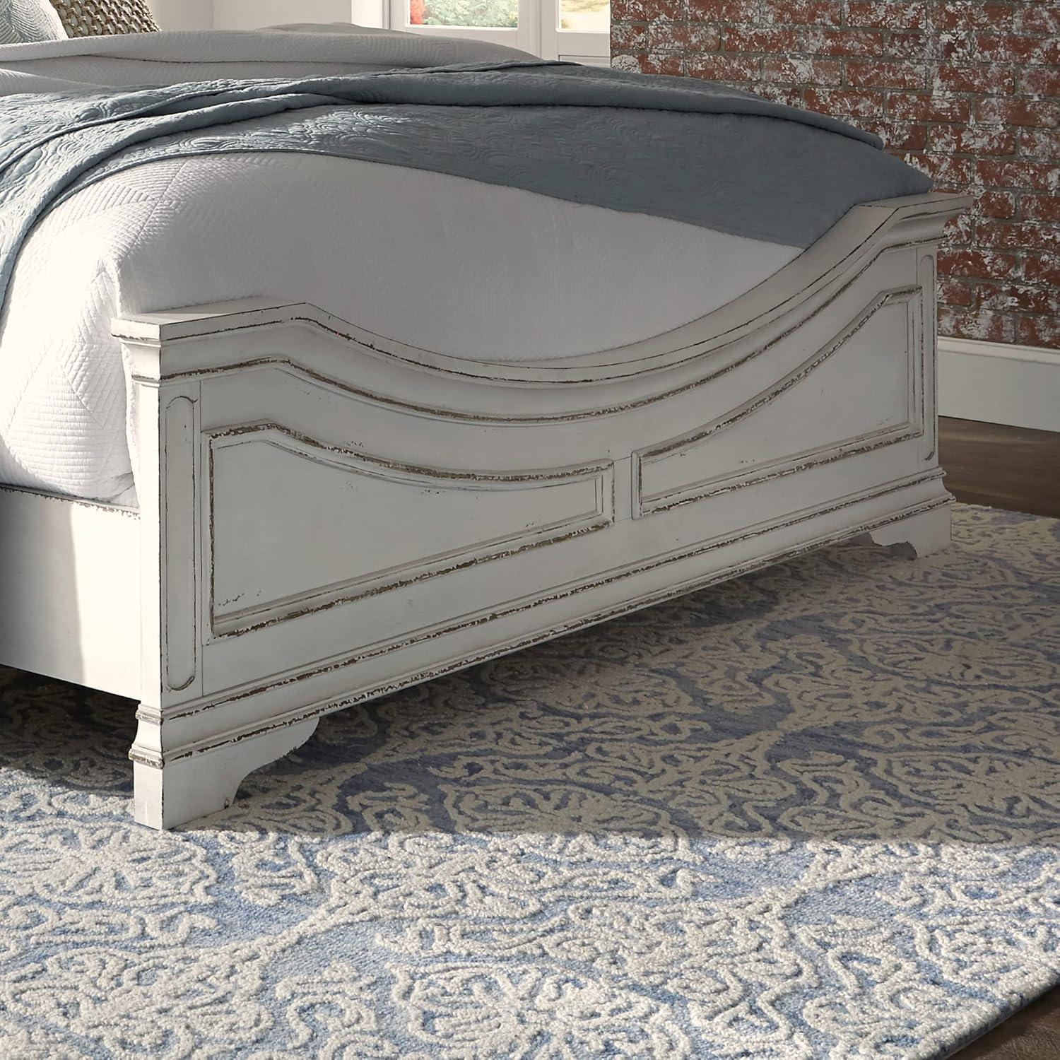 Traditional Beige King Upholstered Bed with Tufted Headboard