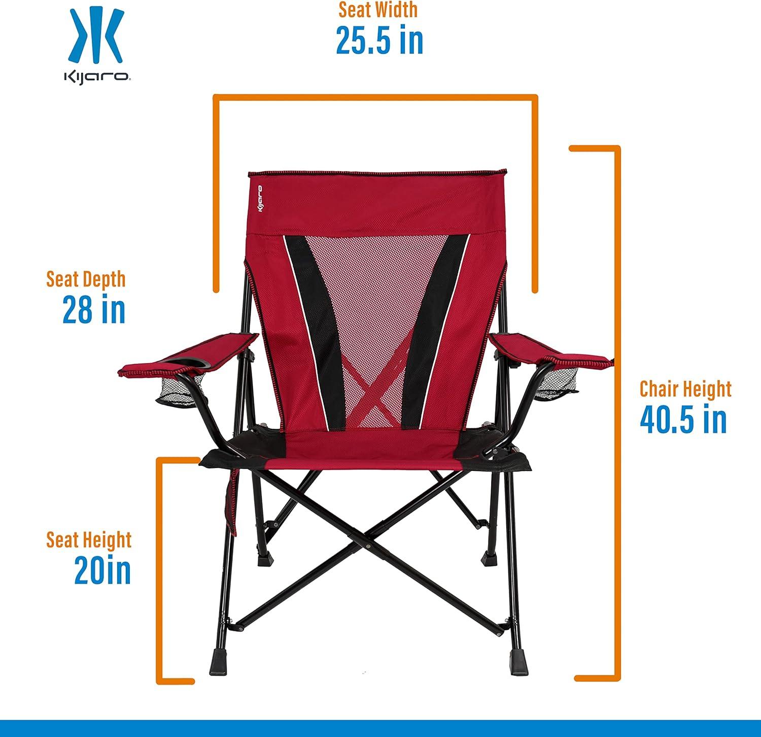 Kijaro Dual Lock XXL Chair, Red, Adult