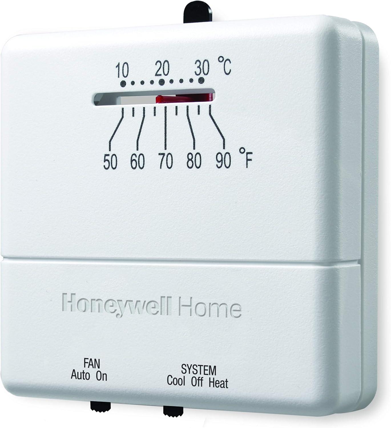 White Square Low Voltage Heating and Cooling Thermostat