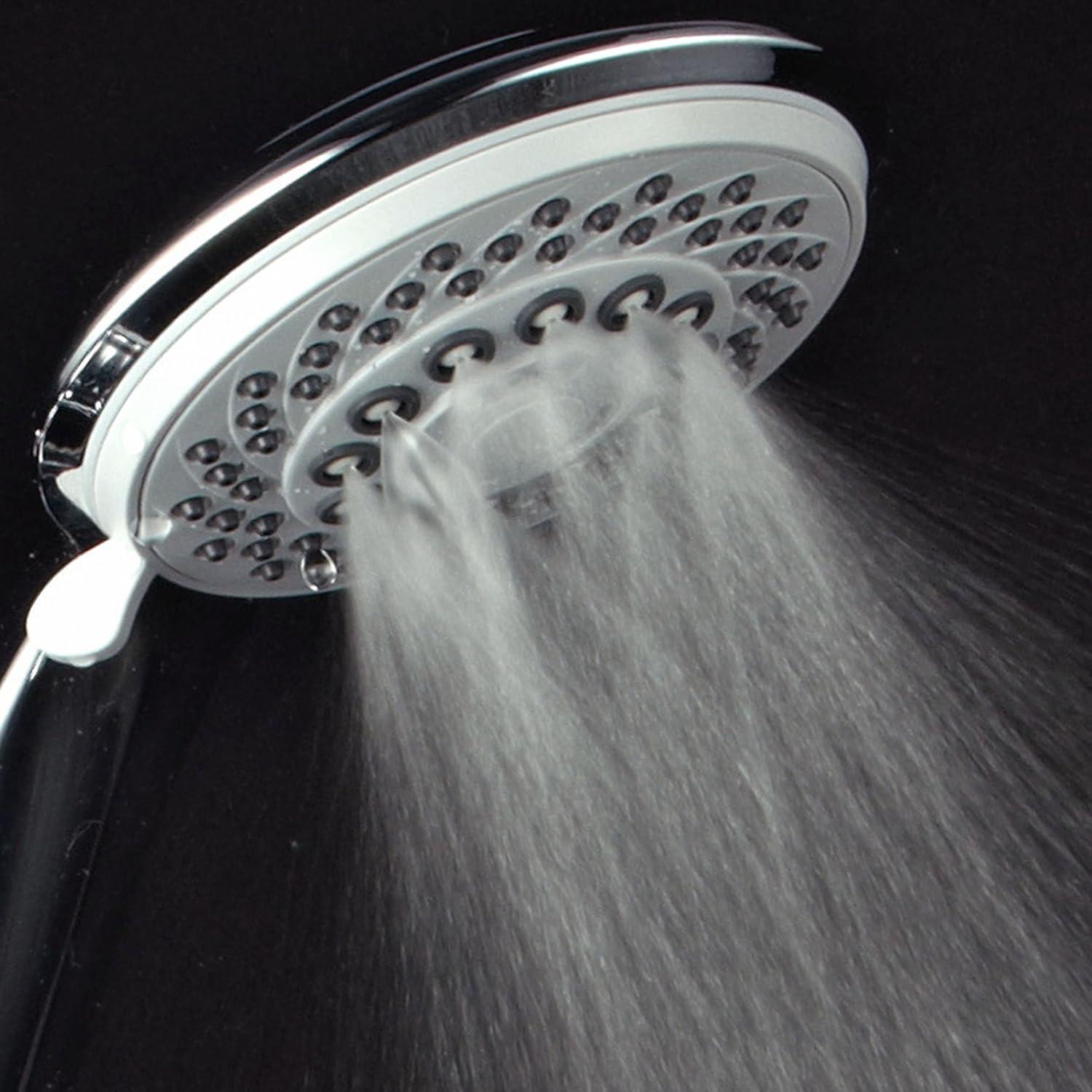 Chrome Adjustable Dual Shower Head with Slide Bar