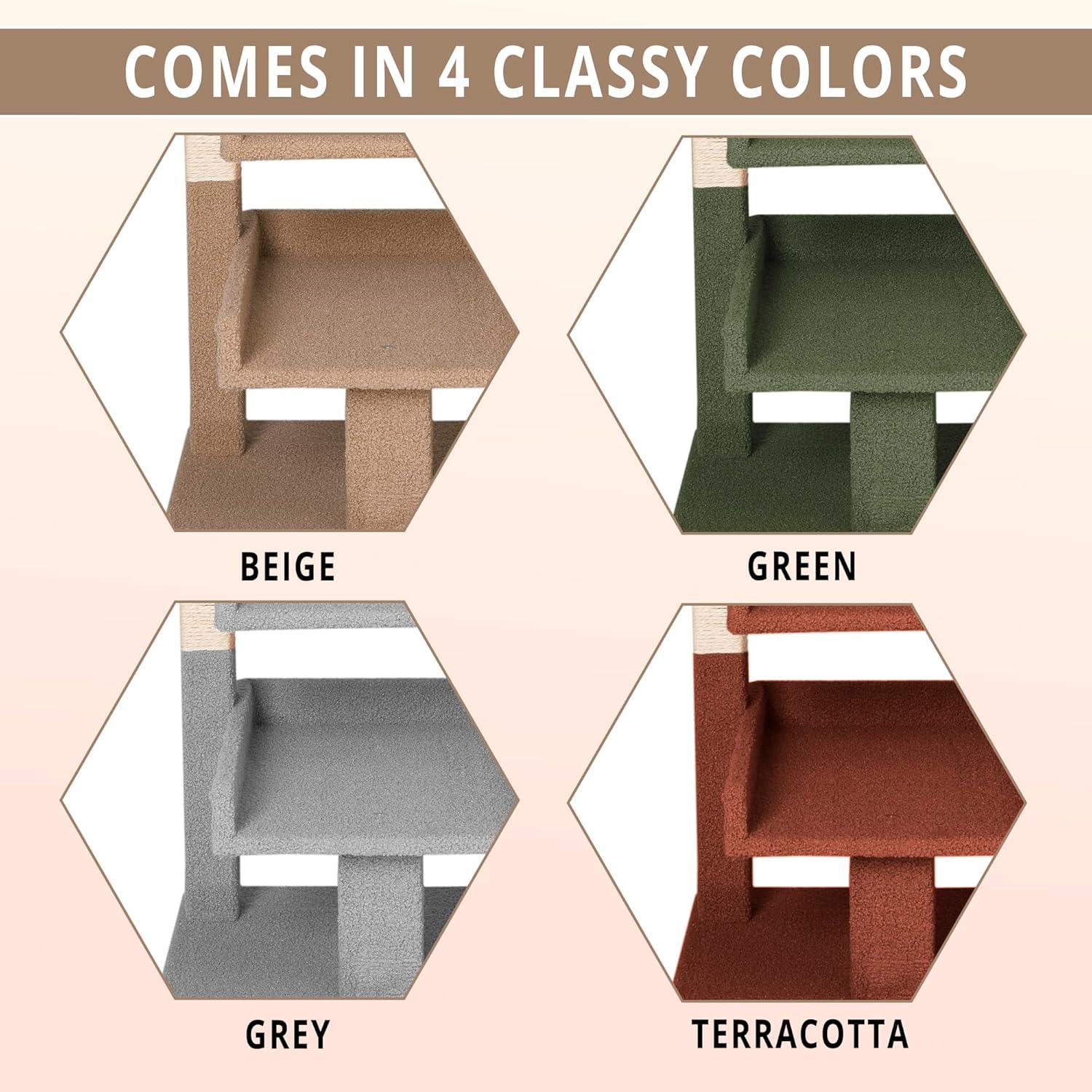 Nala 3-Tier Cat Tree Tower for Indoor Cats – Large Cat Tower & Cat Condo for Large Cats | Cat Tree House & Cat Castle for Multi-Cat Homes - Beige