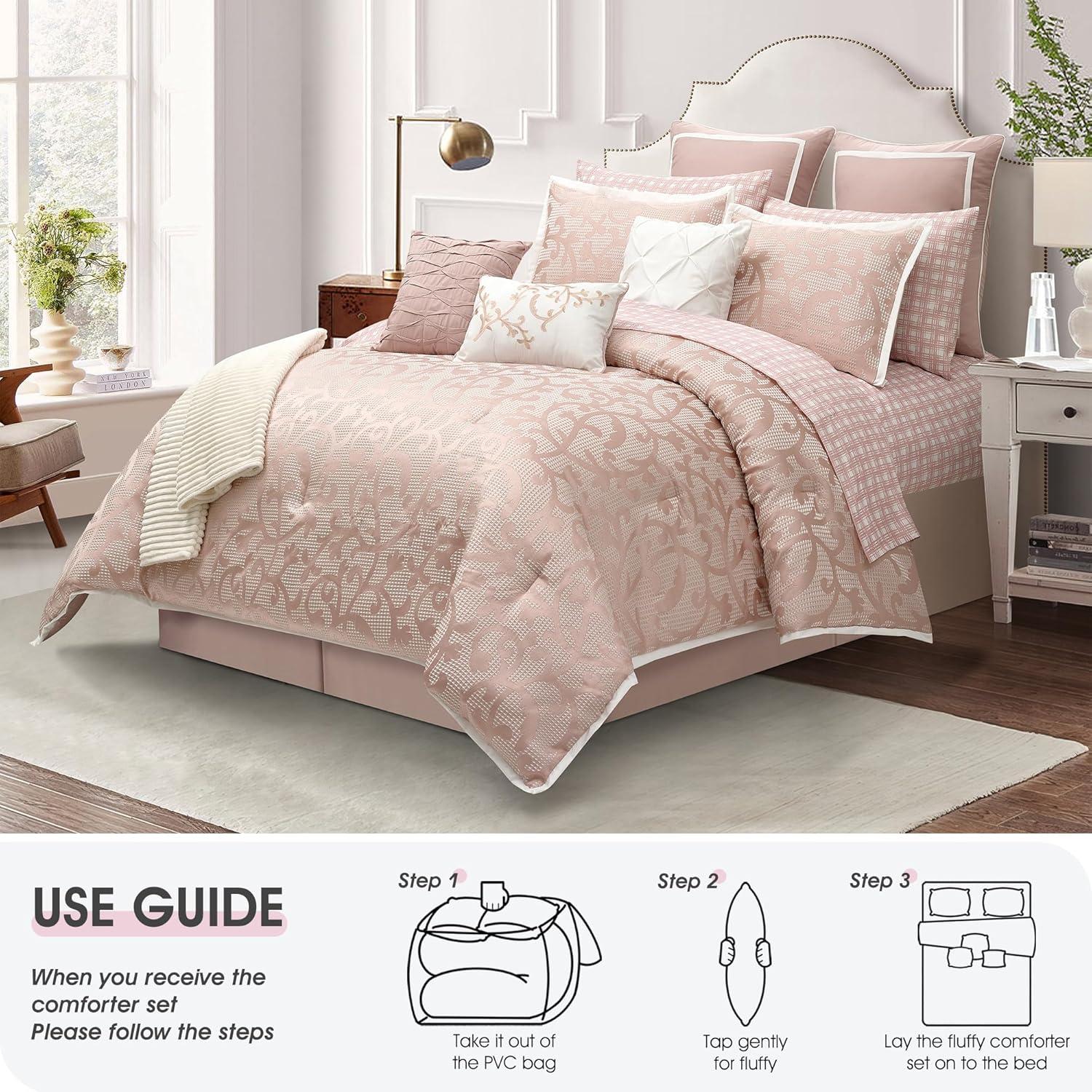 Nanshing America, Inc Janella 14 Piece Luxury Glam Comforter Set