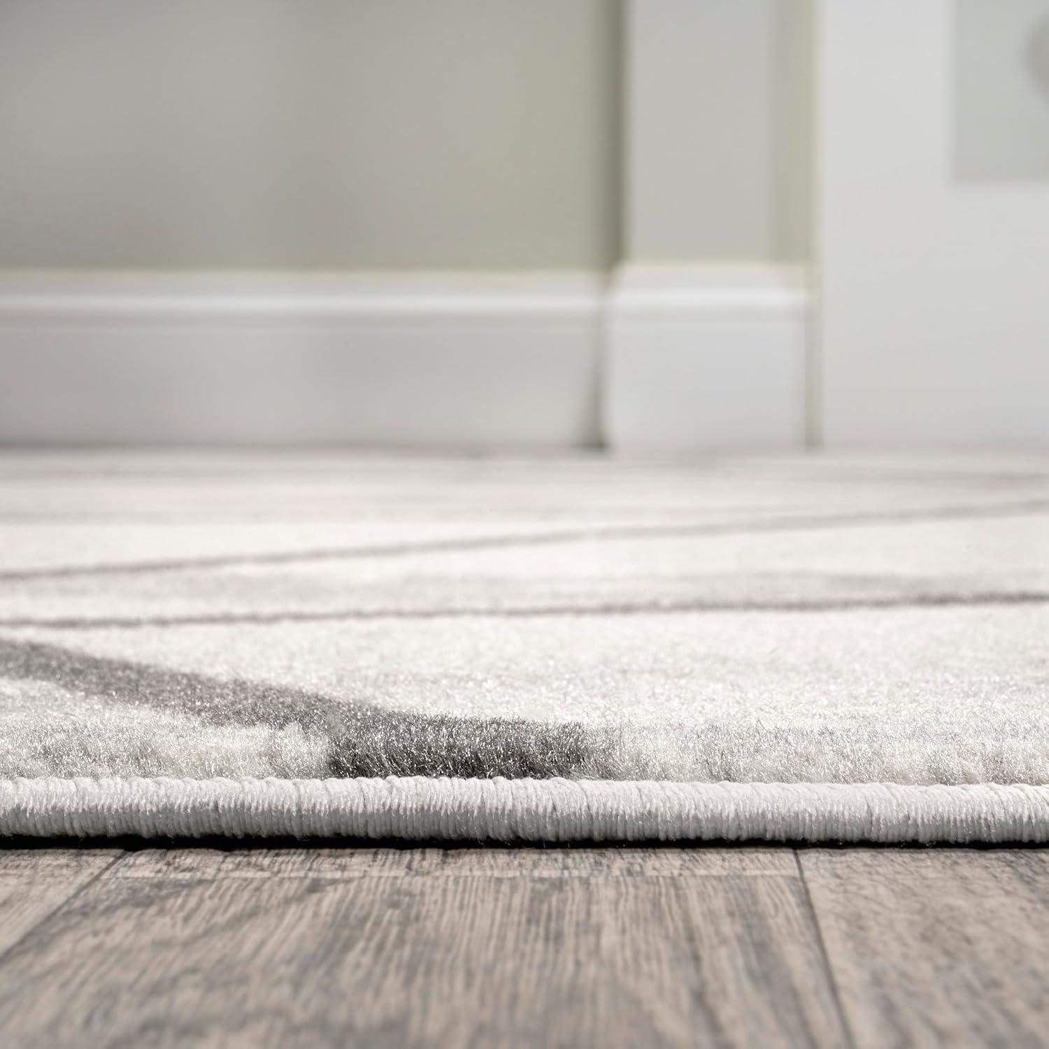 4' x 6' Patras Modern Geometric Marbled Area Rug, Ivory/Gray - JONATHAN Y
