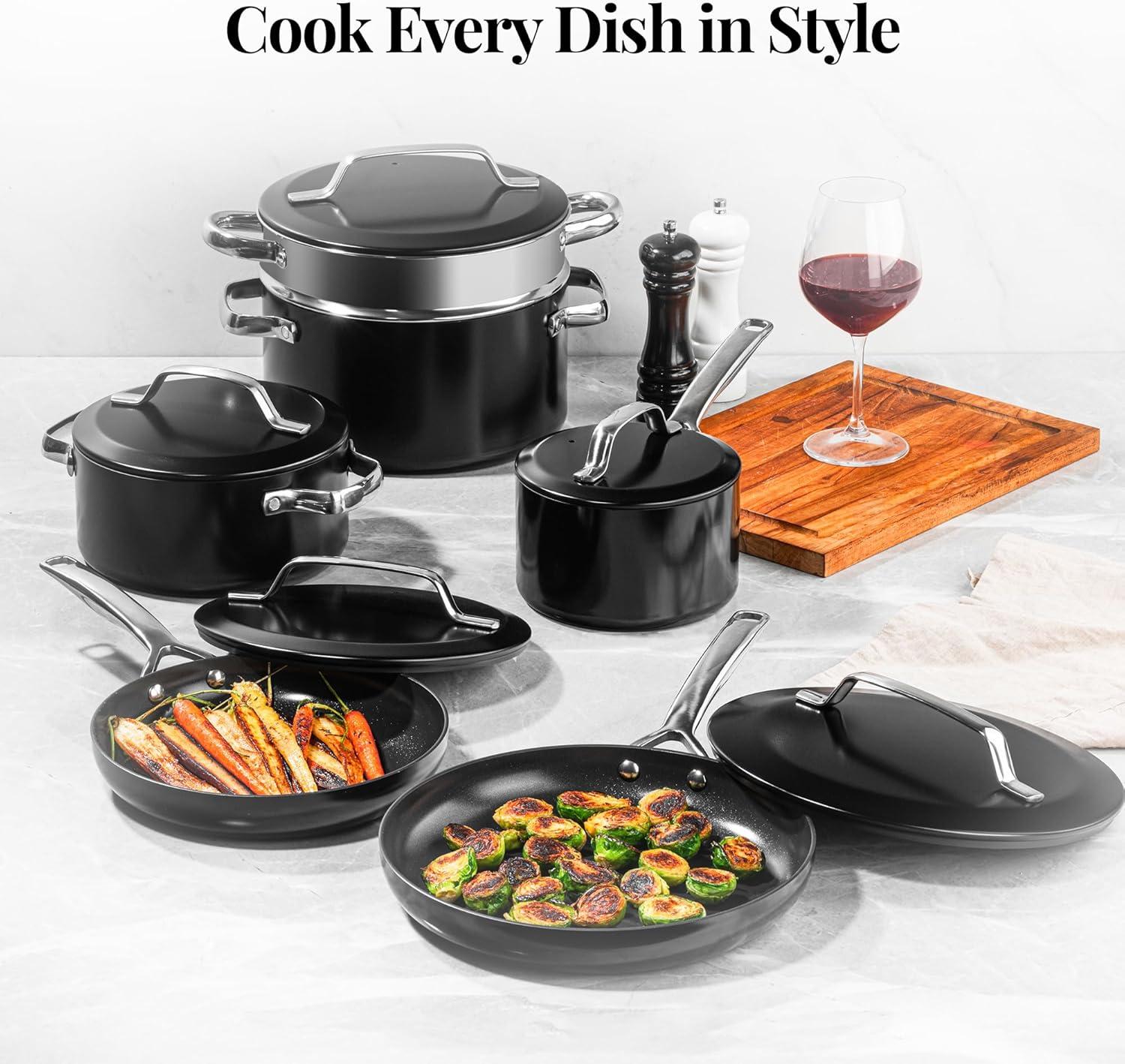 Gotham Steel Modern Collection 11 Piece Ceramic Nonstick Cookware Set