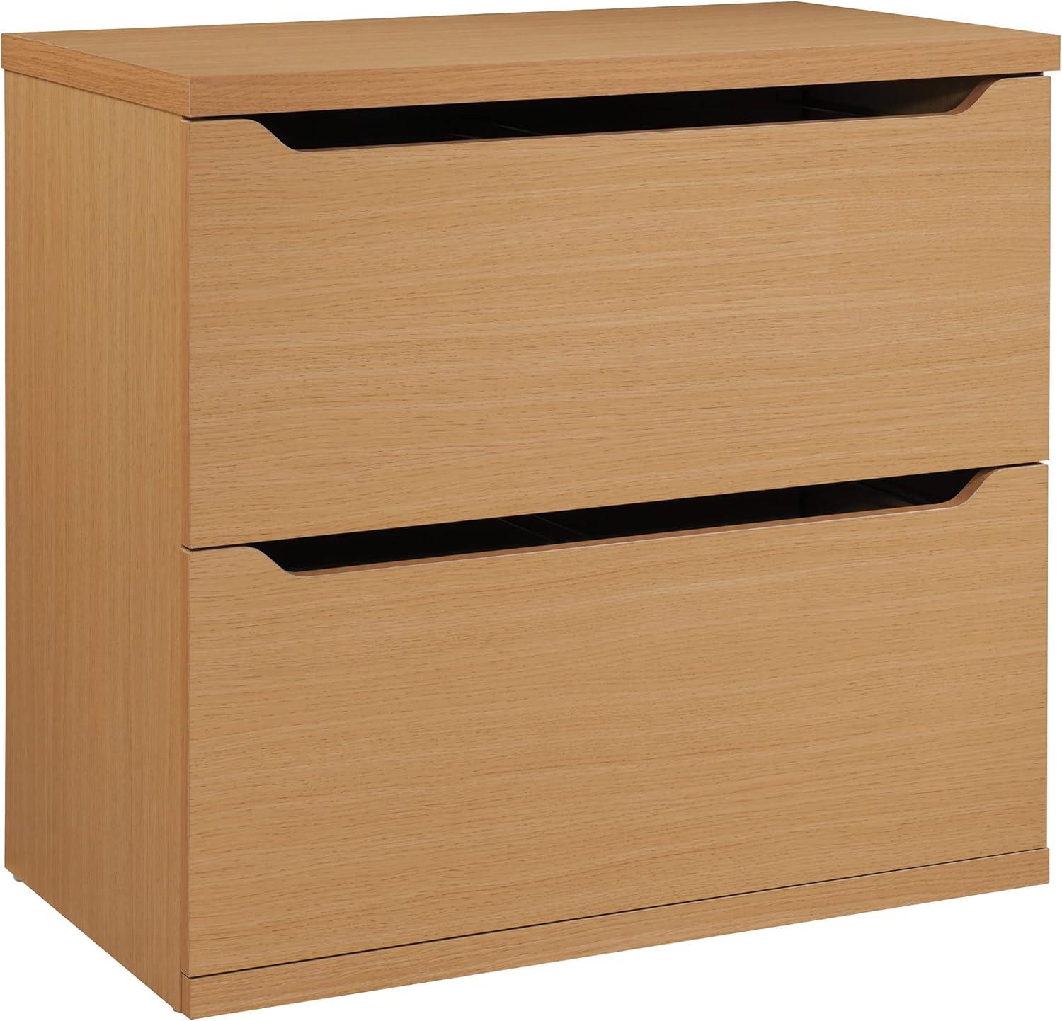 Natural 2-Drawer Lateral File Cabinet with Integrated Pulls