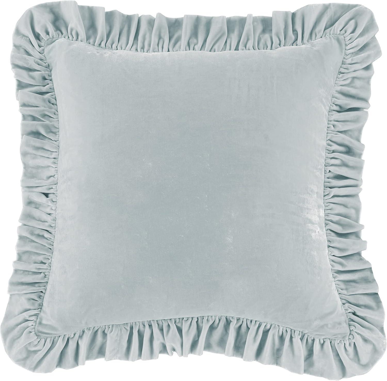 Stella Faux Silk Velvet Classic Chic Modern Rustic Ruffled Euro Sham