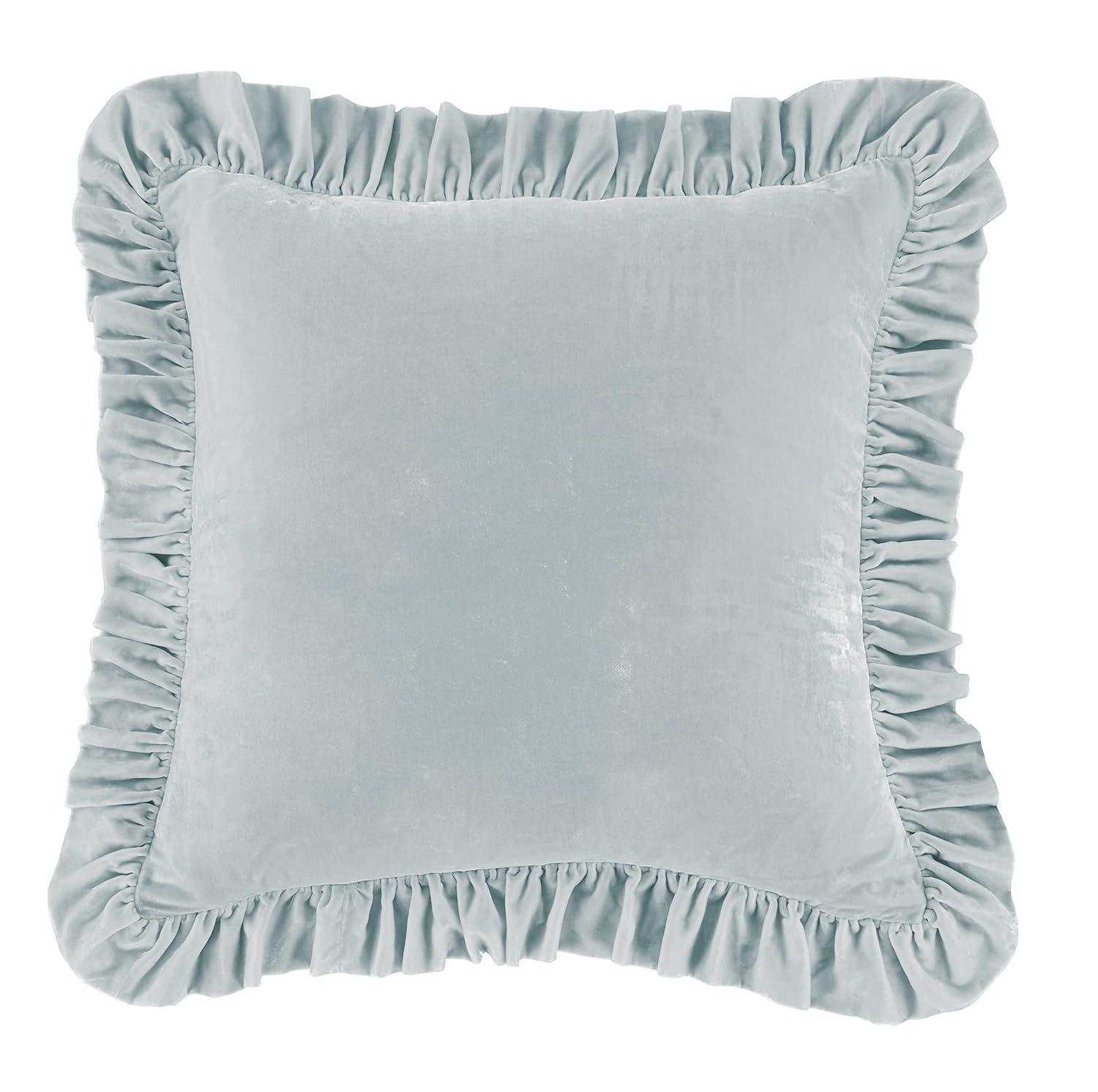 Stella Faux Silk Velvet Classic Chic Modern Rustic Ruffled Euro Sham