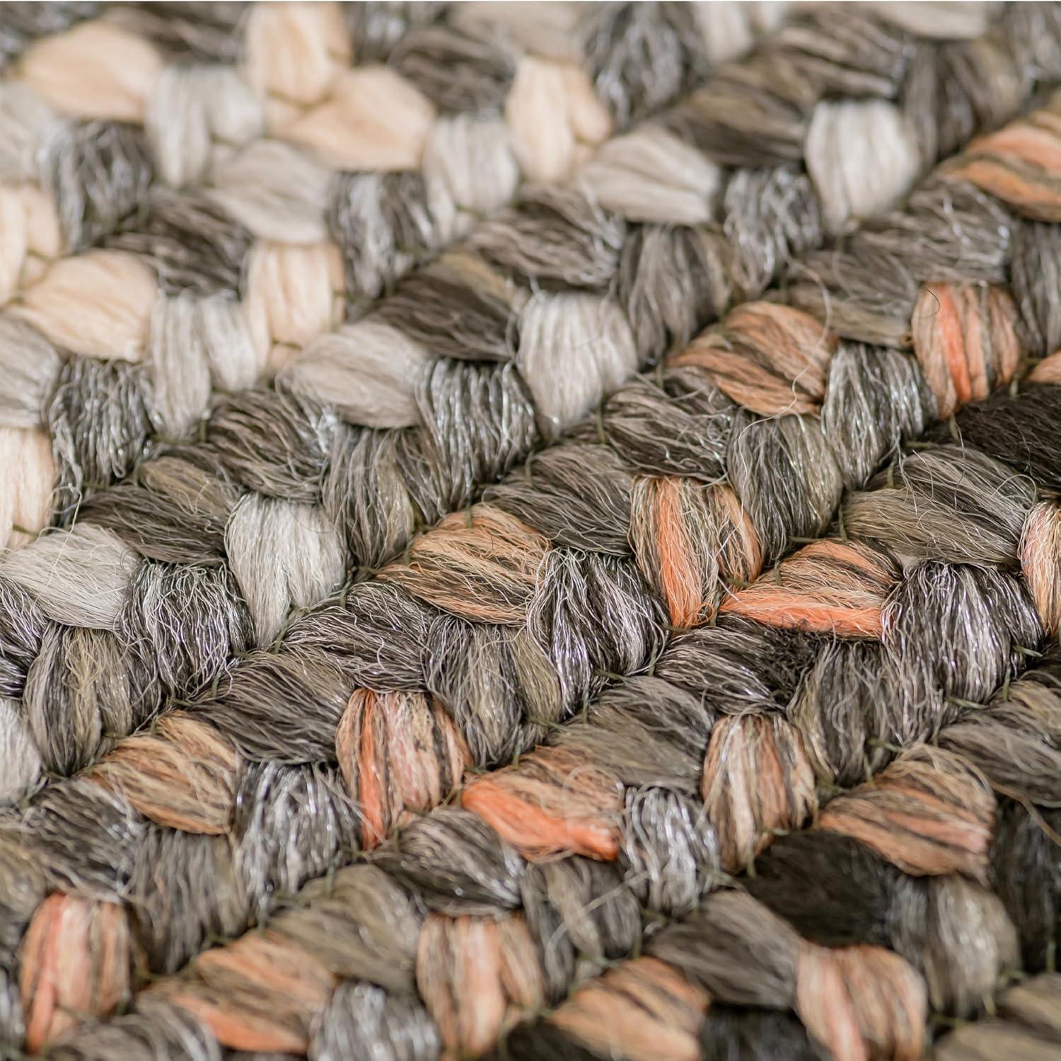 Homespice Midnight Moon Washable 8x10' Rug for Living Room, Bedroom Rug and Dining Room, Indoor-Outdoor Patio Rug Pet Friendly. Decor Style- Farmhouse Rug, Rustic, Country, Black Braided Rug