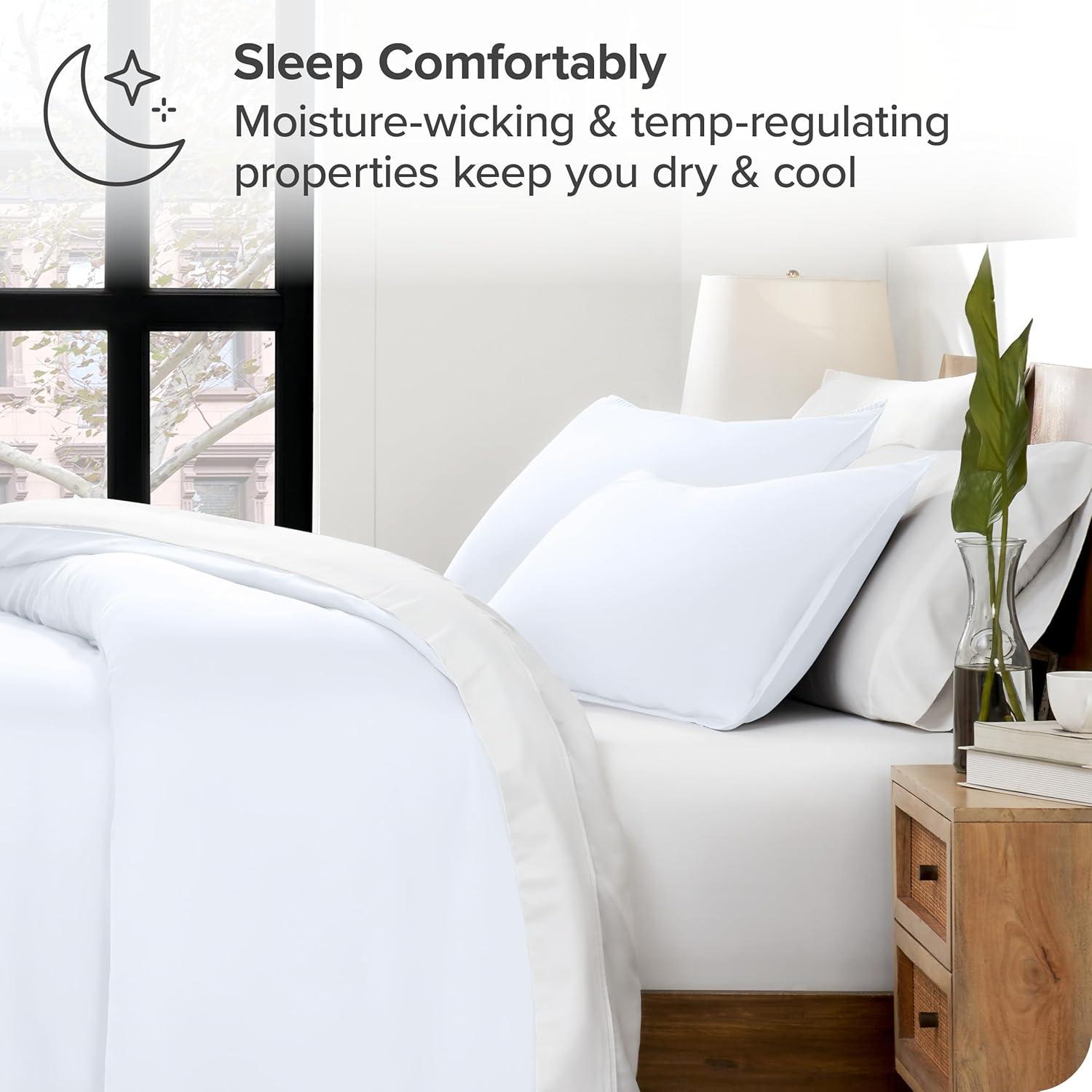 Twin/Twin XL White TENCEL™ Lyocell Duvet Cover Set by Bare Home