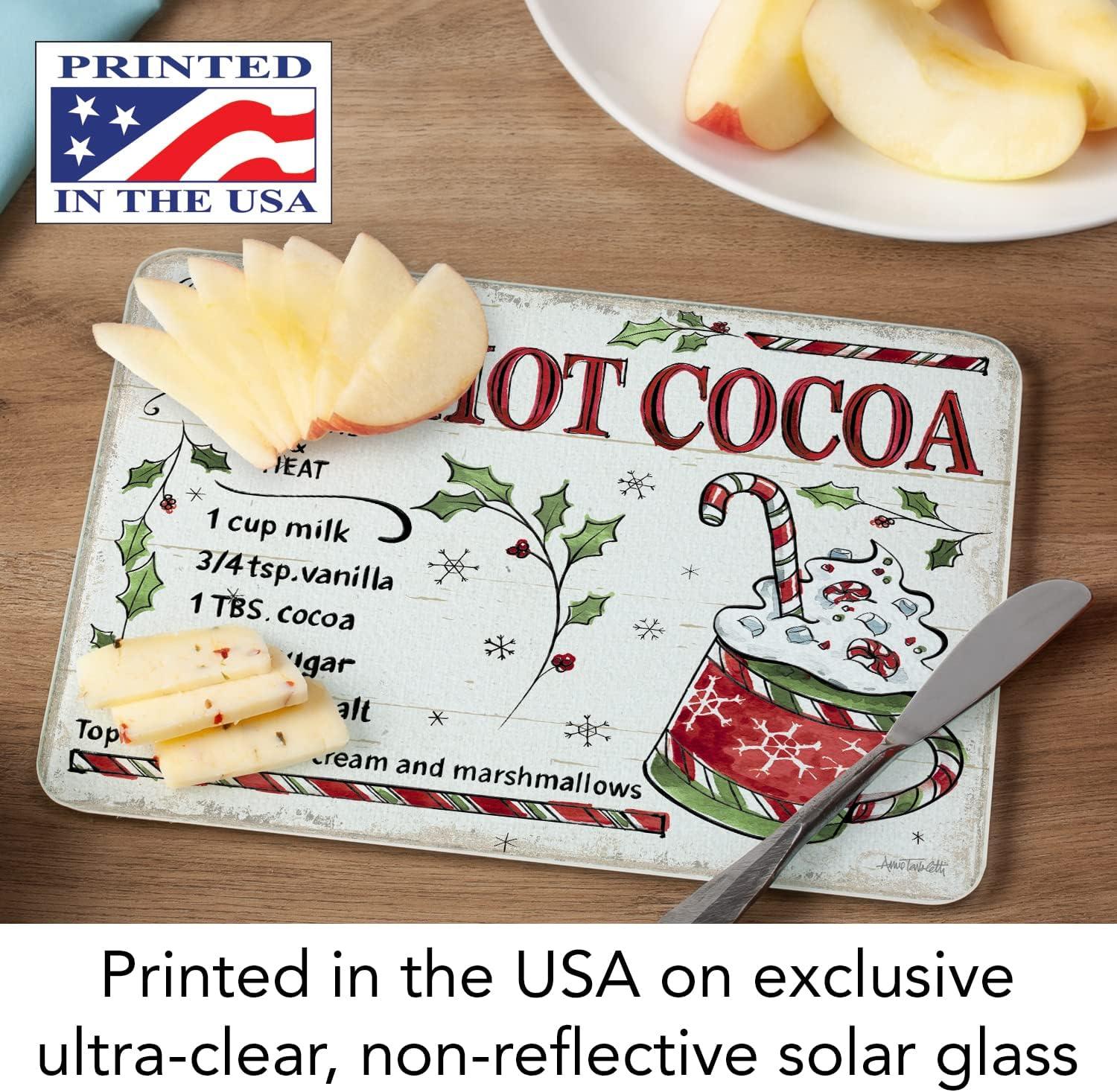 Holiday Treats Tempered Glass Cutting Board 10" x 8"