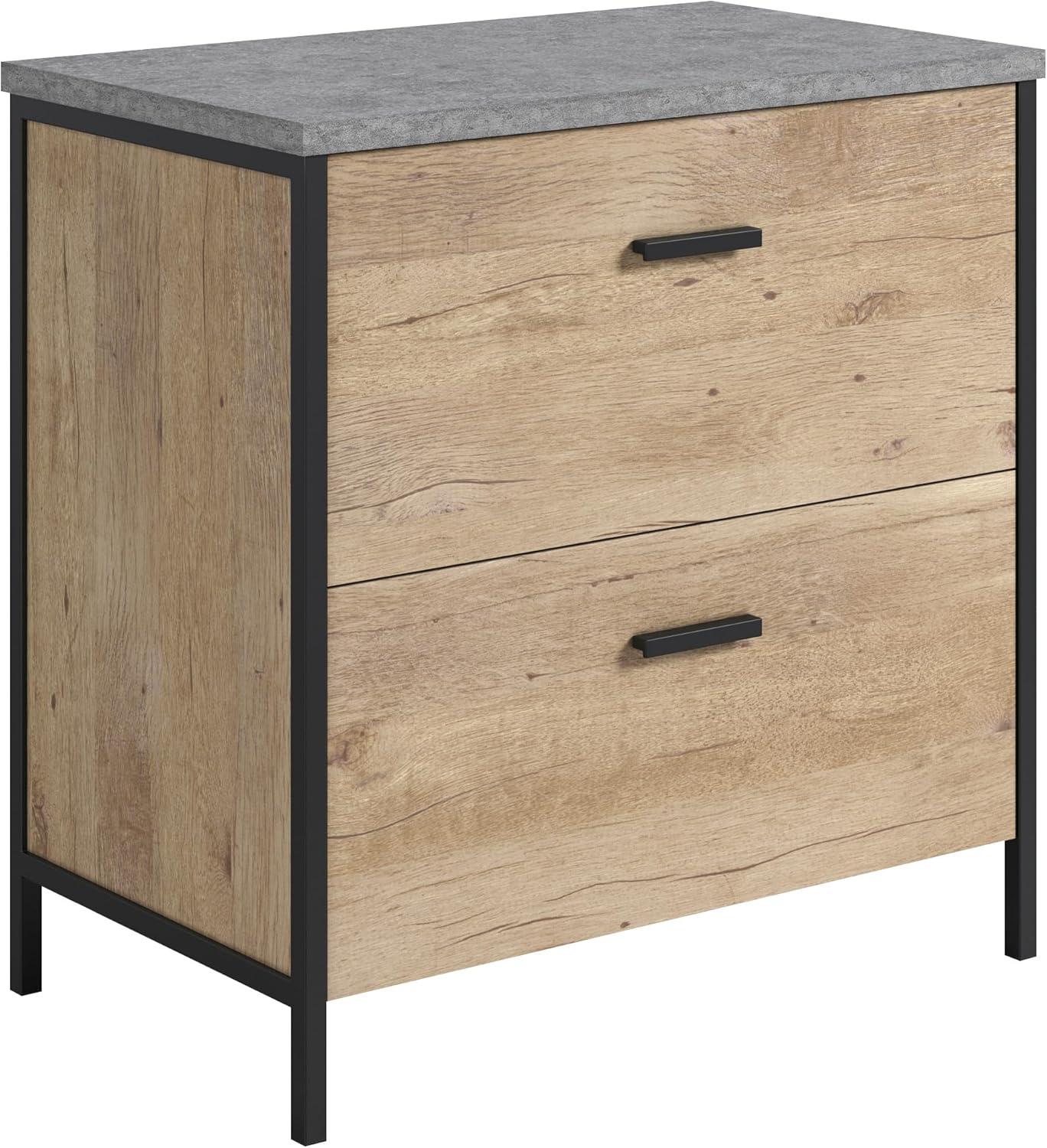 Sauder Market Commons 2 Drawer File Cabinet Prime Oak