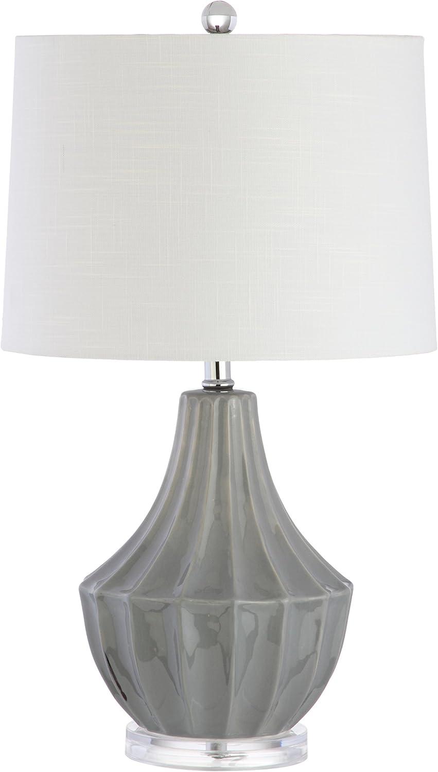 Tate 24.5" Ceramic LED Table Lamp, Gray