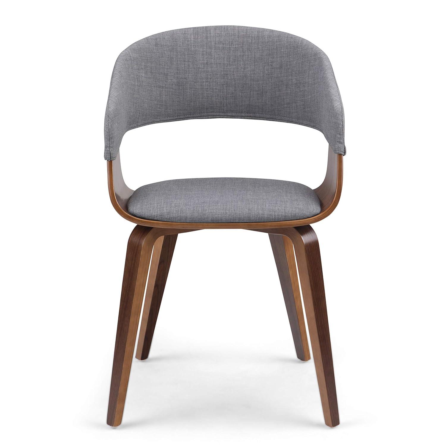Lowell Bentwood Upholstered Dining Chair with Curved Backrest in Mid-Century Modern Style