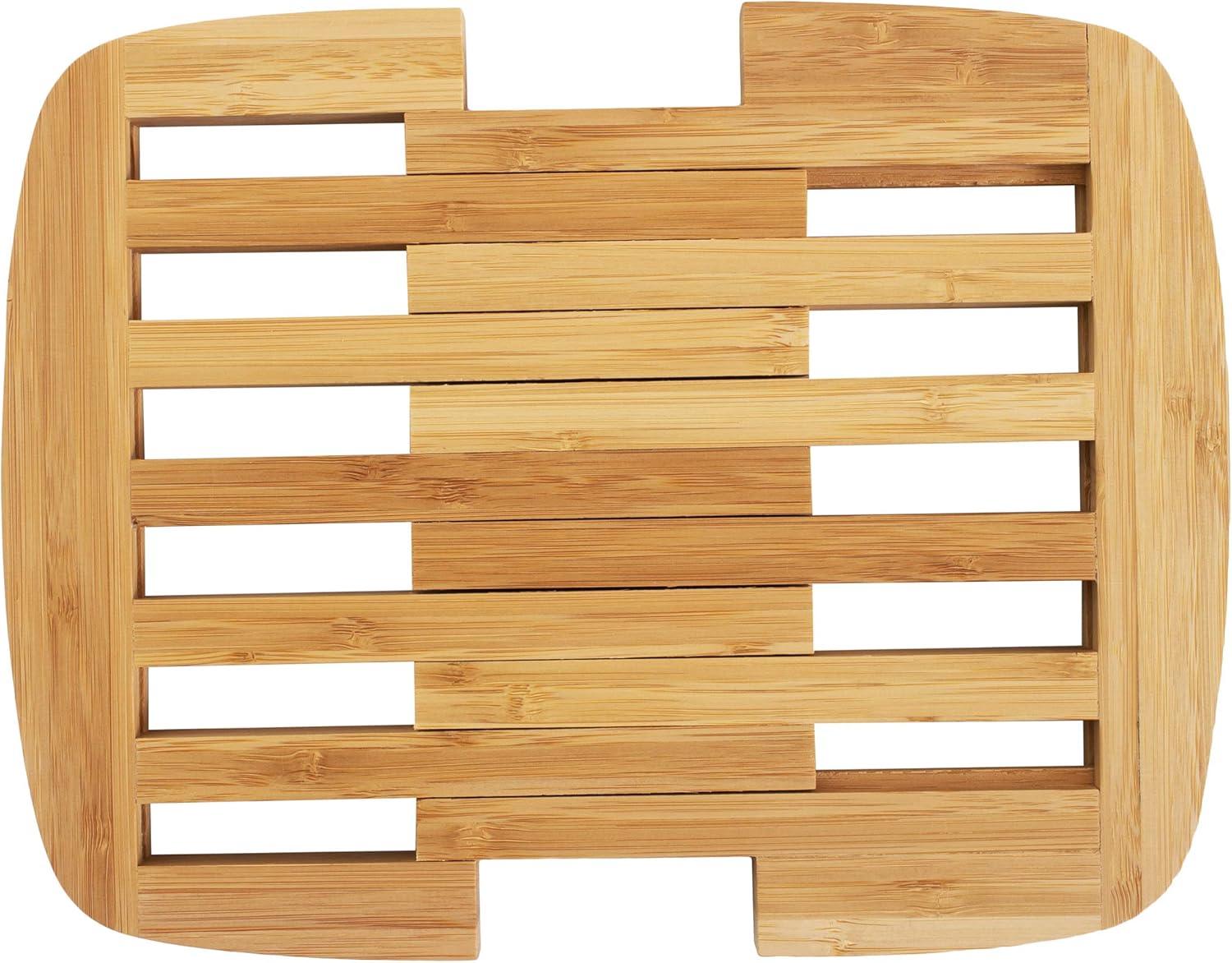 Expandable Natural Bamboo Trivet for Hot Dishes