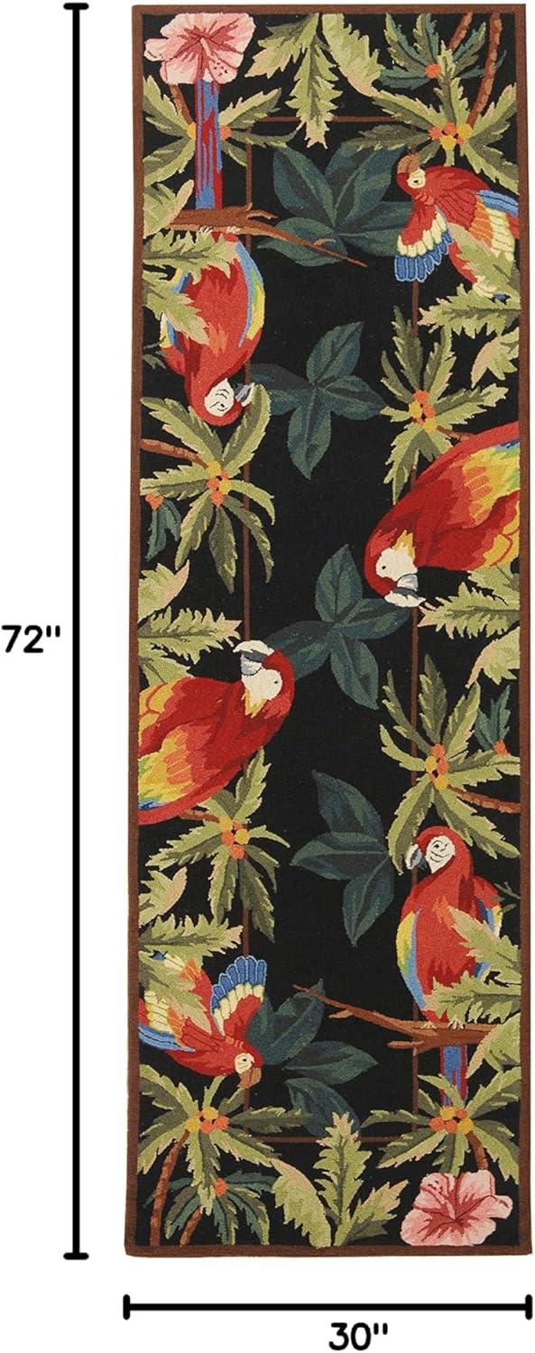 Chelsea HK296 Hand Hooked Runner Rug - Black - 2'6"x6' - Safavieh.