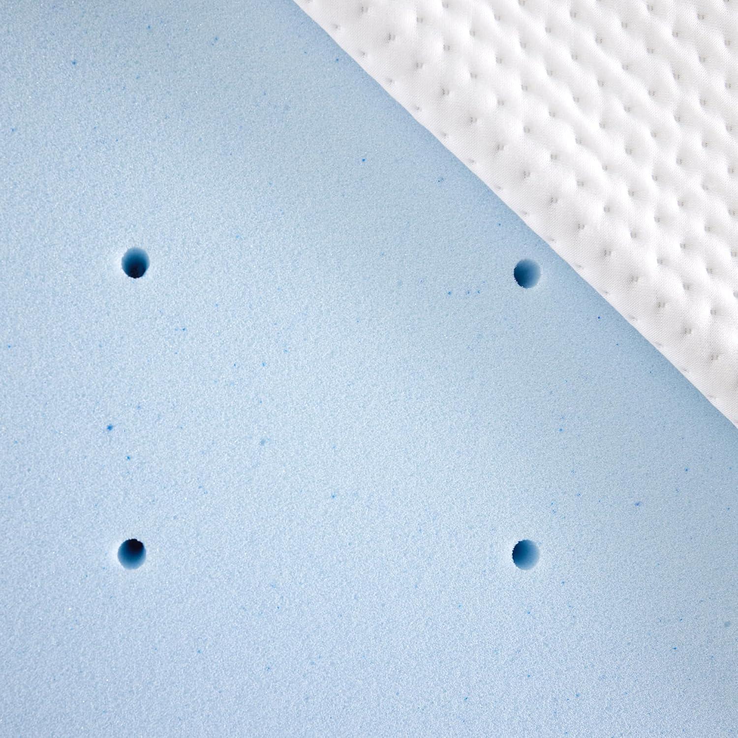2-Inch White Cooling Gel Memory Foam Mattress Topper with Graphene Cover